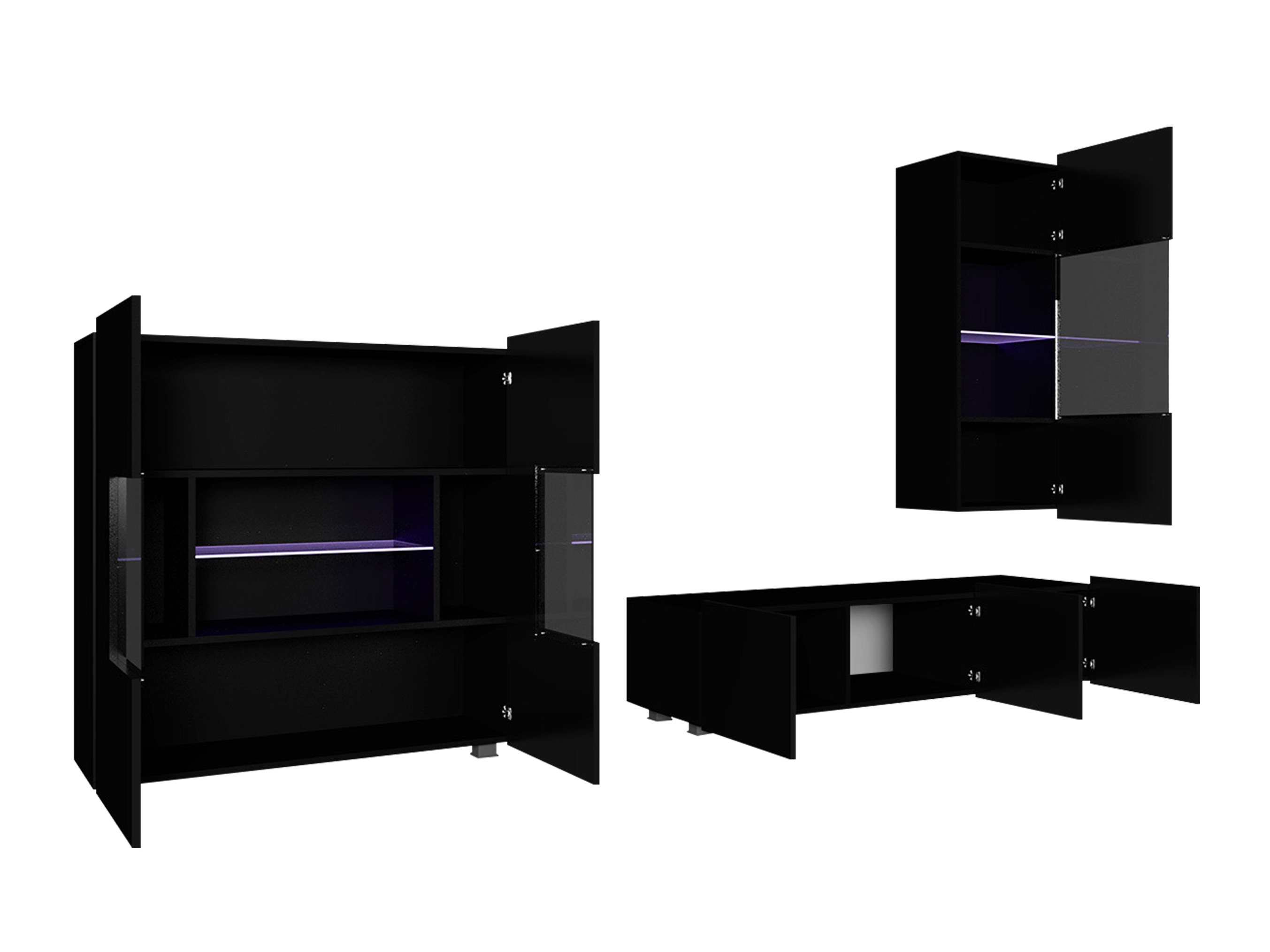 Living room set Remus VII (White + Glossy white)