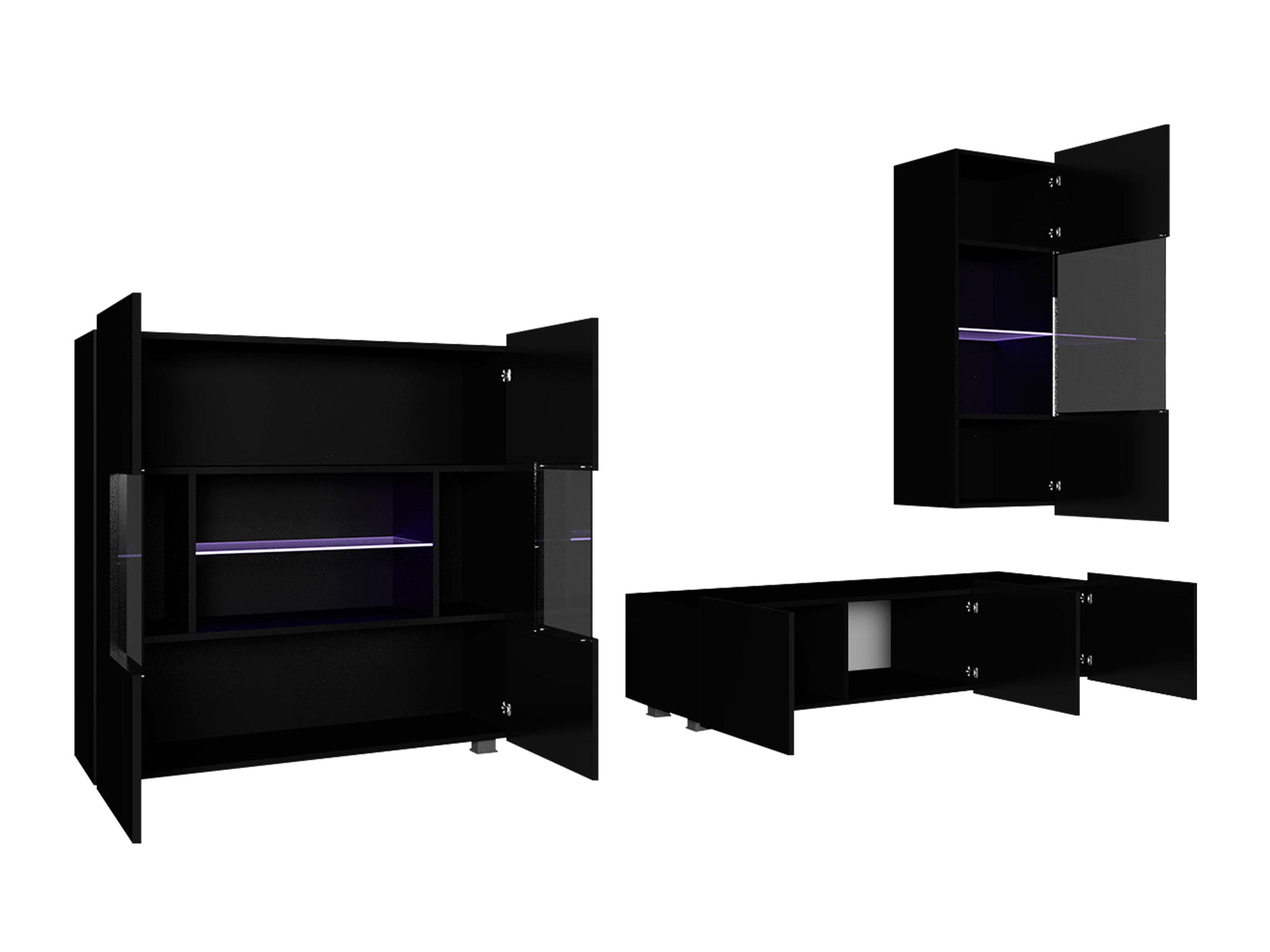 Living room set Remus VII (White + Glossy white)