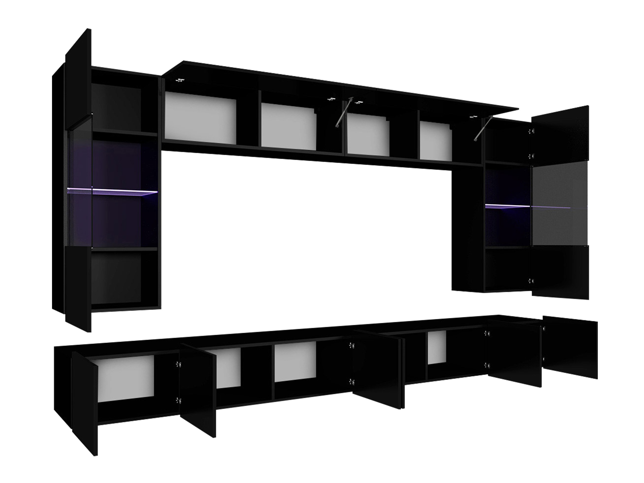 Living room set Remus I (White + Glossy white)