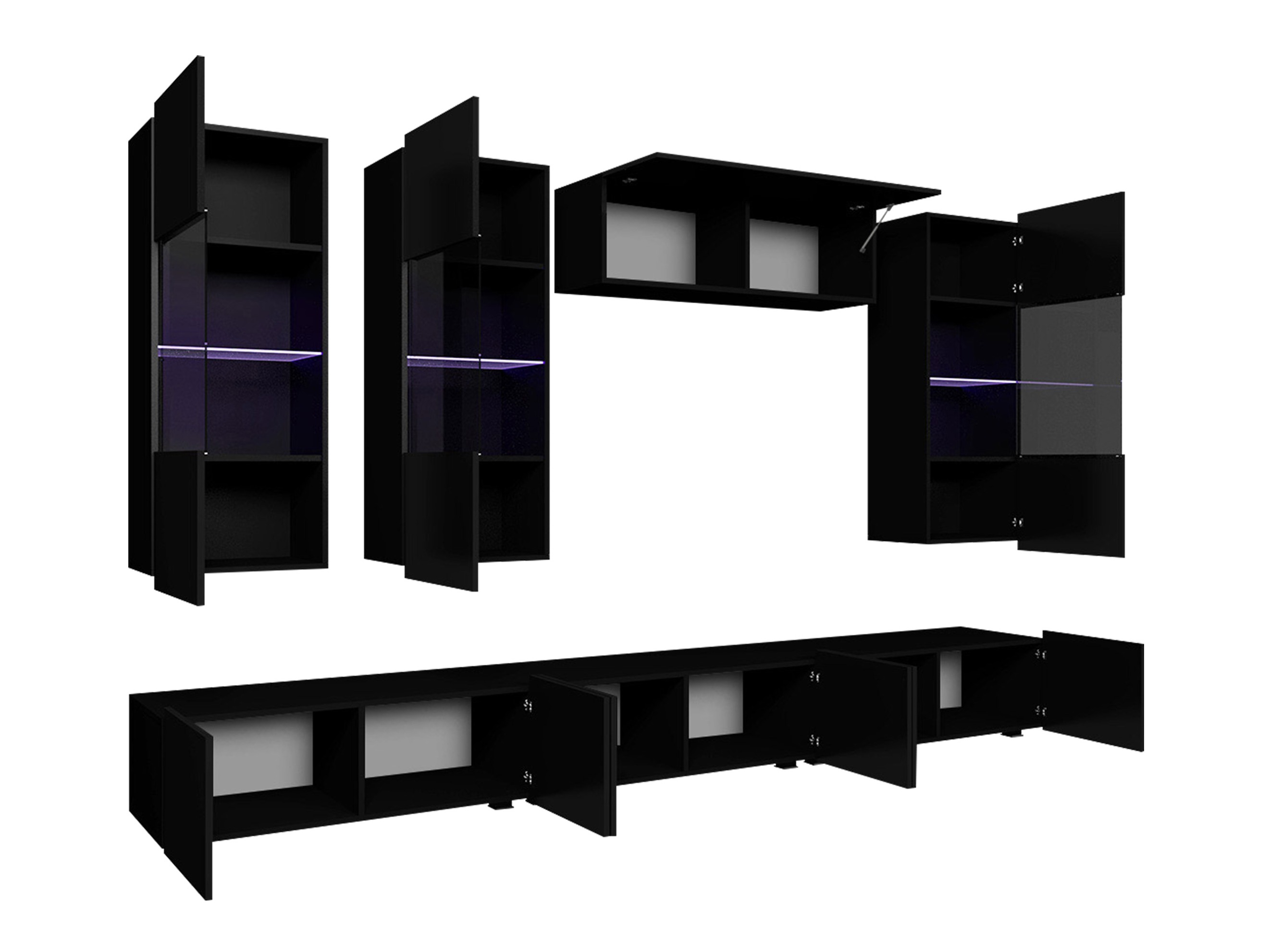 Living room set Remus XI (White + Glossy white)