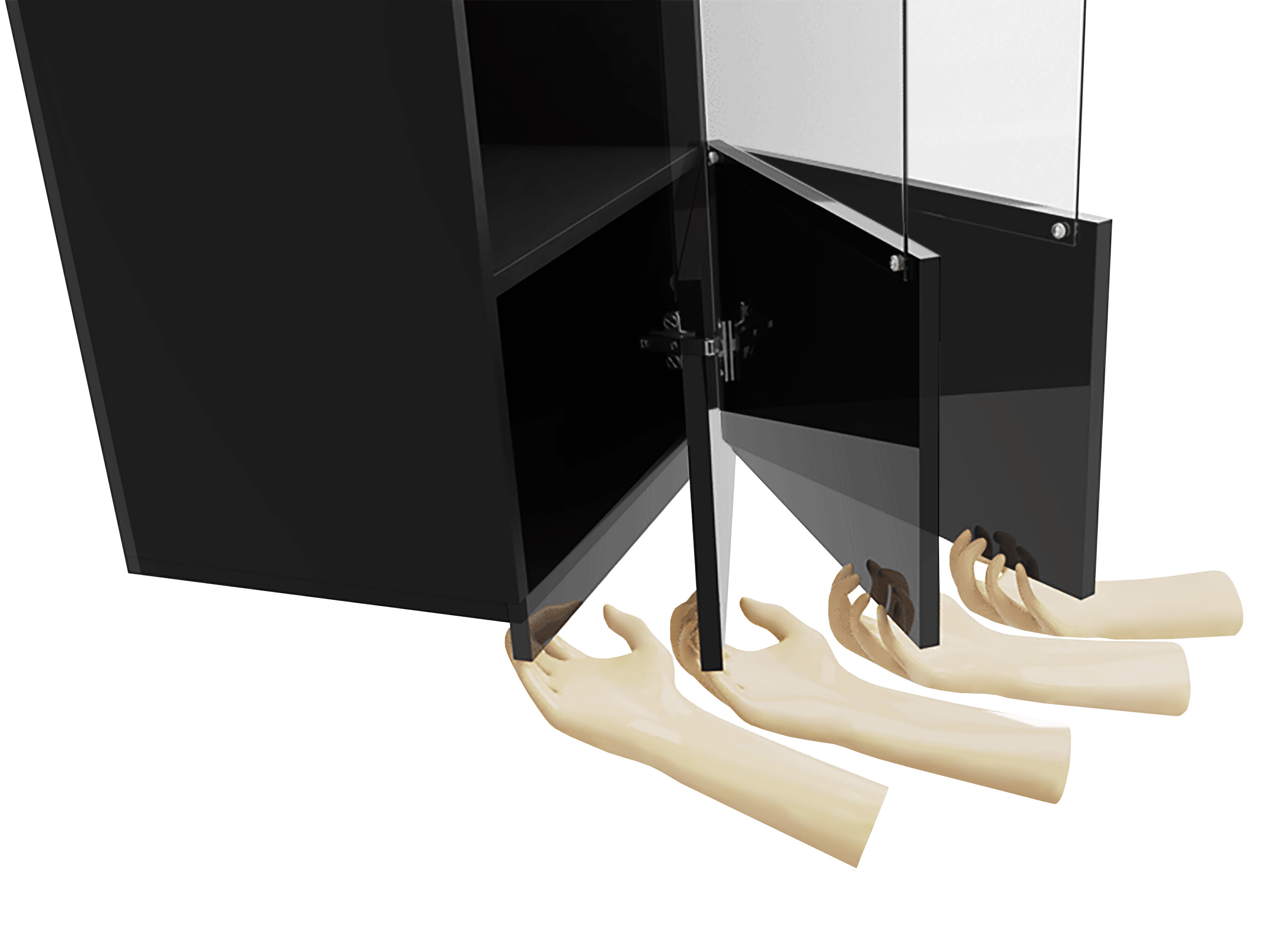 Living room set Remus XVII (Black + Glossy black)