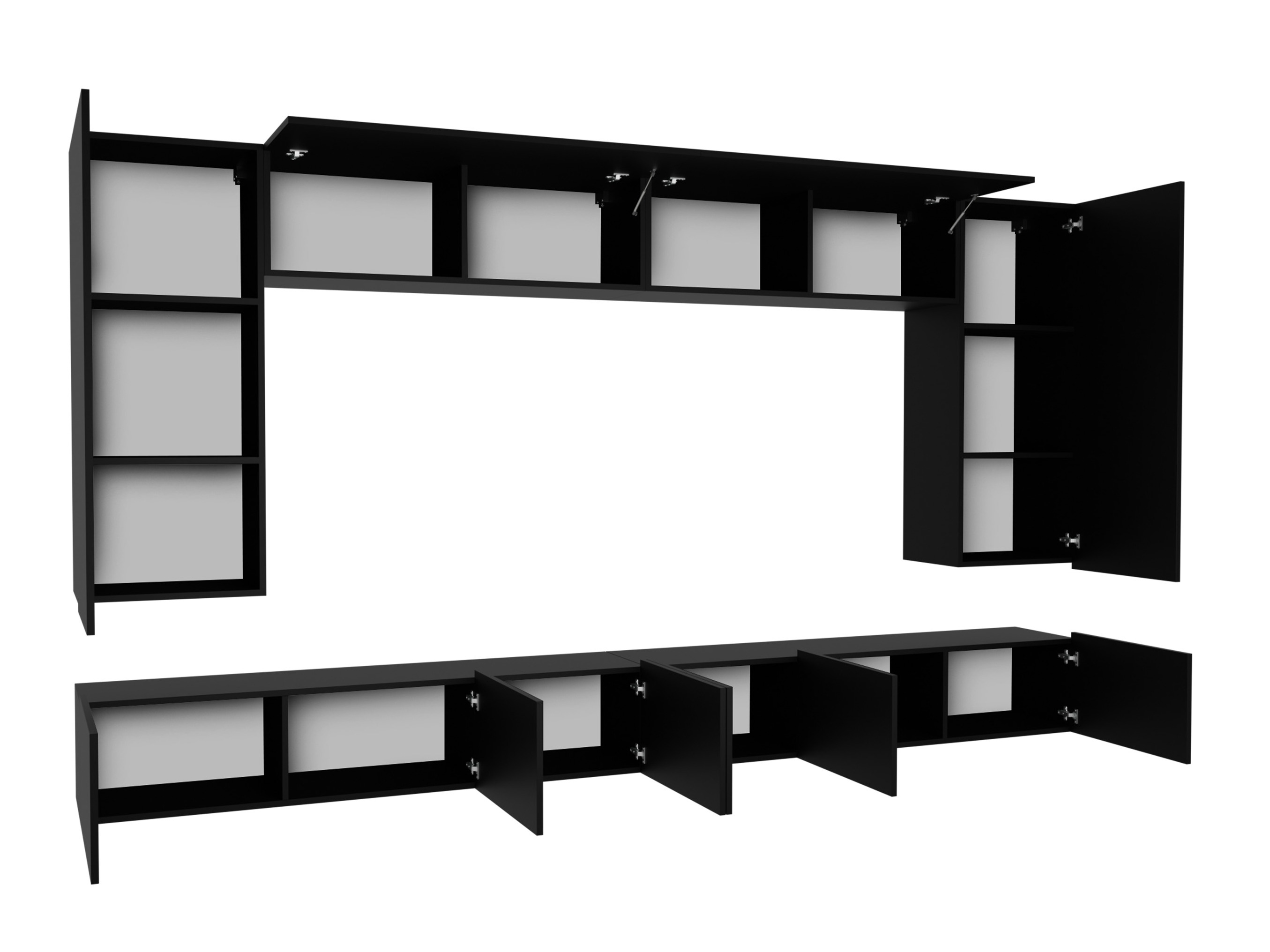 Living room set Tivdalu 135 (White + Glossy white)