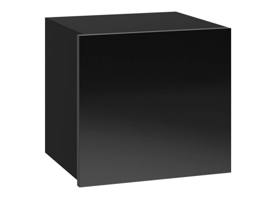 Wall cabinet Remus II (Black + Glossy black)
