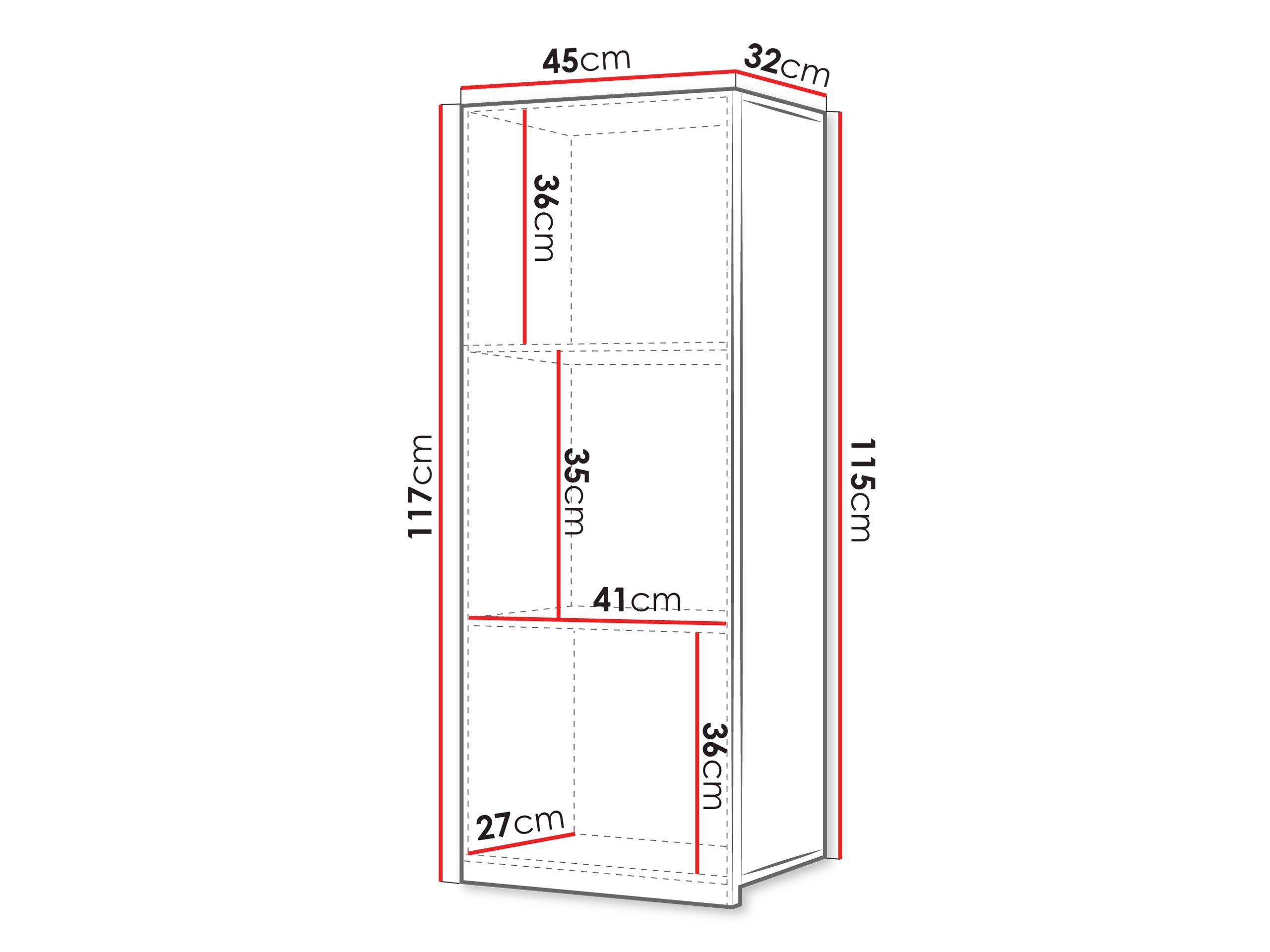 Wall cabinet Remus III (Black + Glossy black)