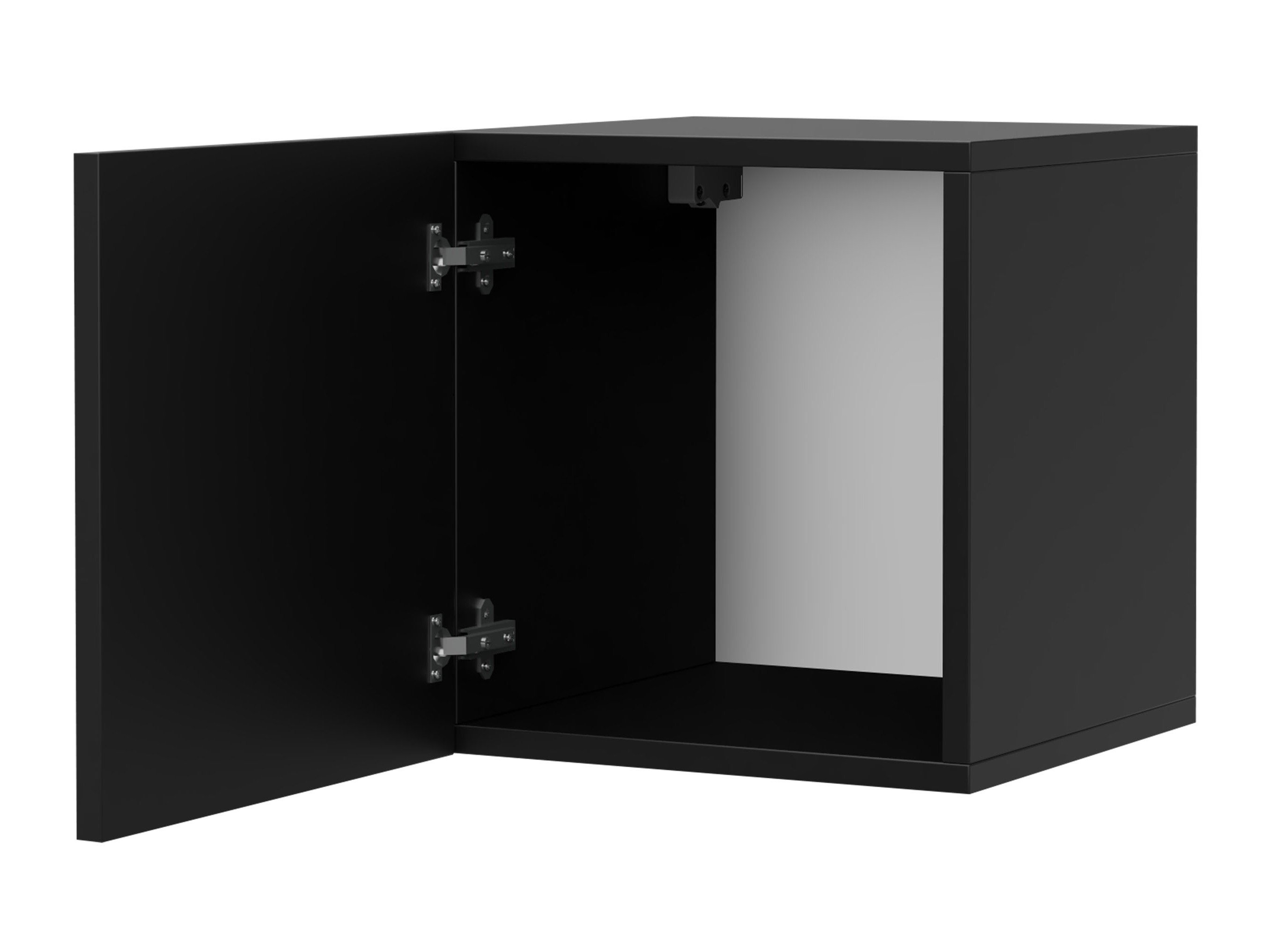 Wall cabinet Tivdalu 124 (Black + Glossy black)