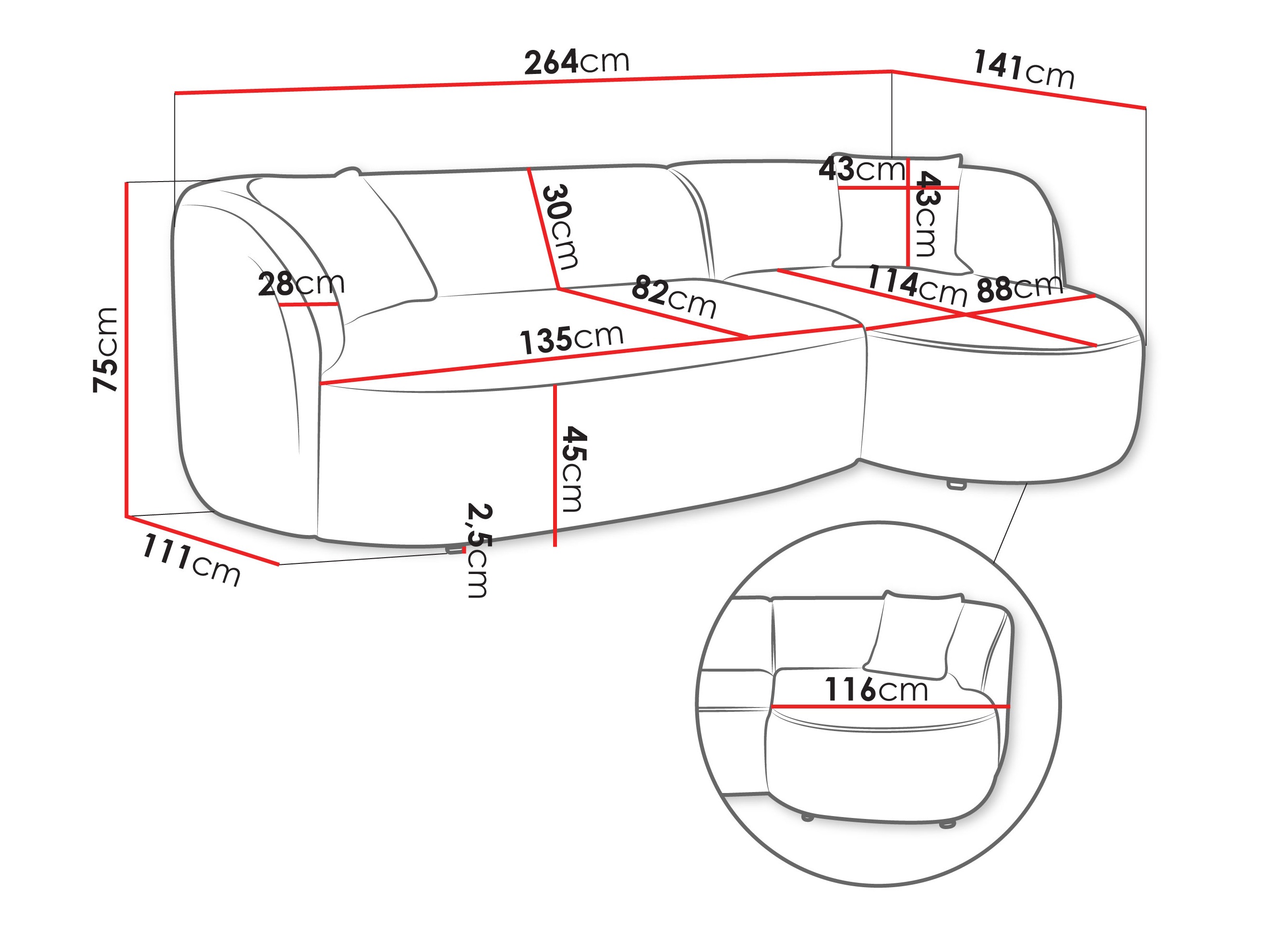 Corner sofa TrendyNest Gubor (Euphoria 01)