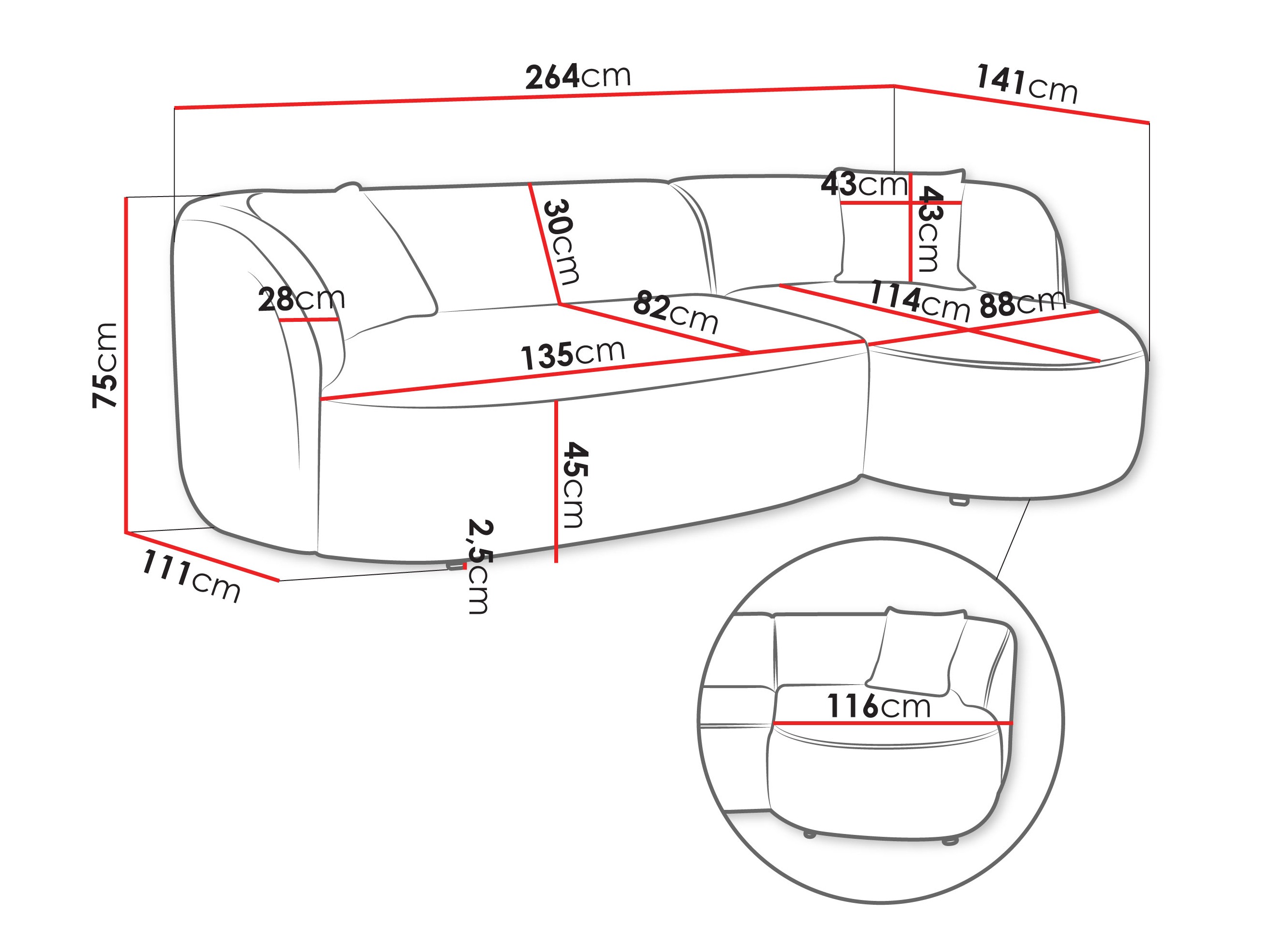 Corner sofa TrendyNest Gubor (Euphoria 01)