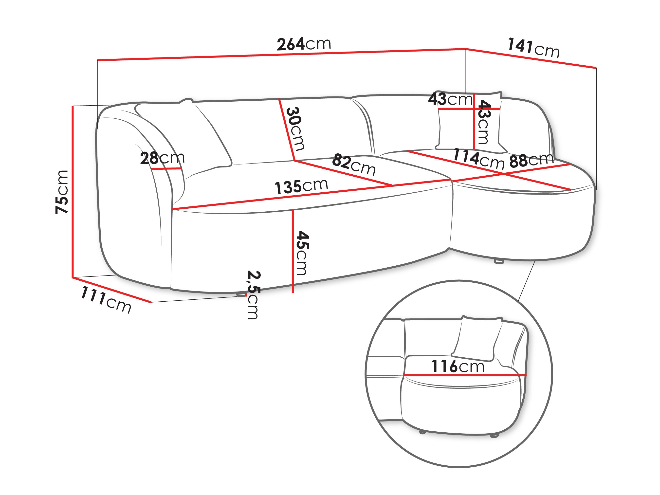 Corner sofa TrendyNest Gubor (Euphoria 03)