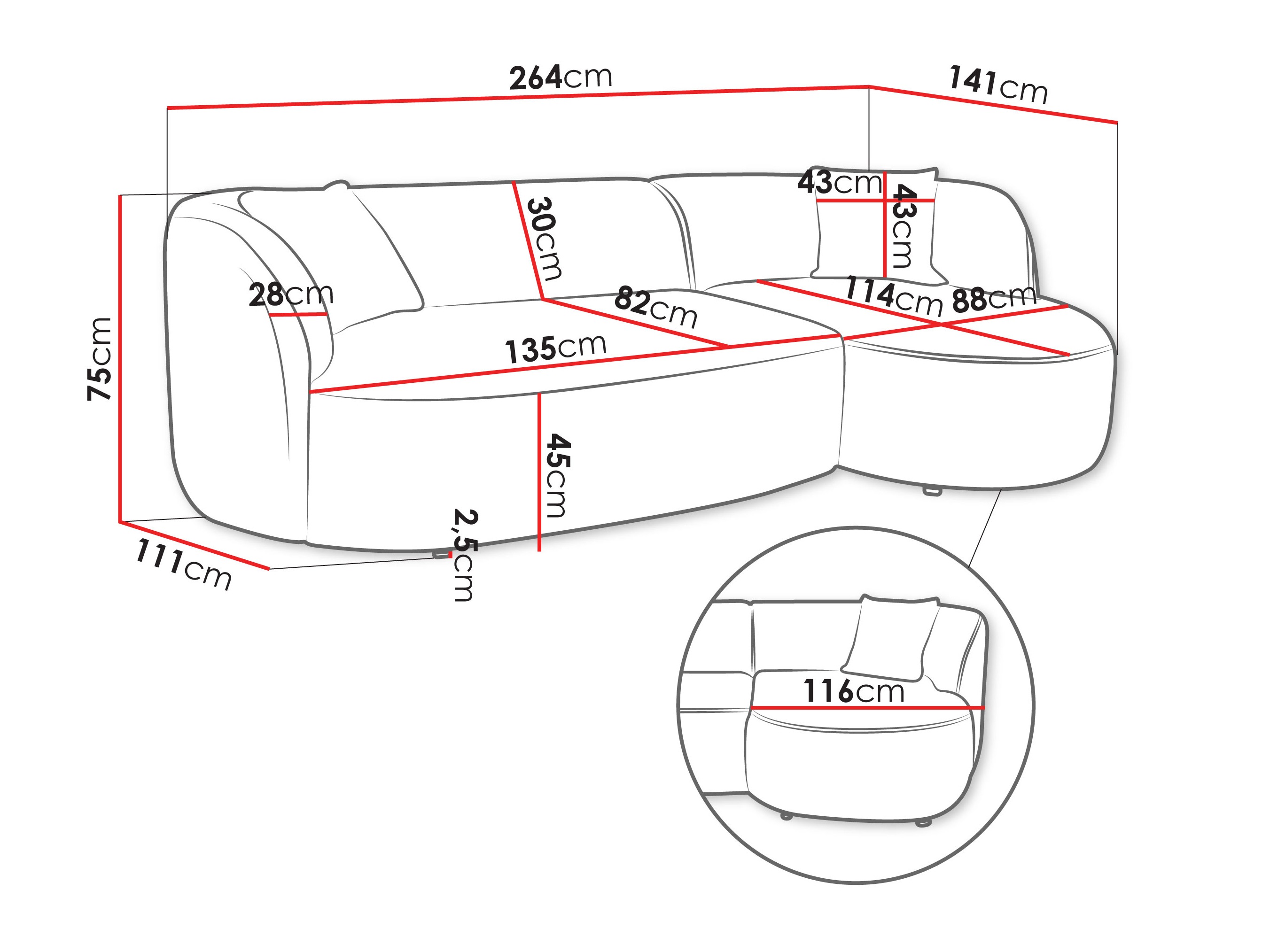 Corner sofa TrendyNest Gubor (Euphoria 17)