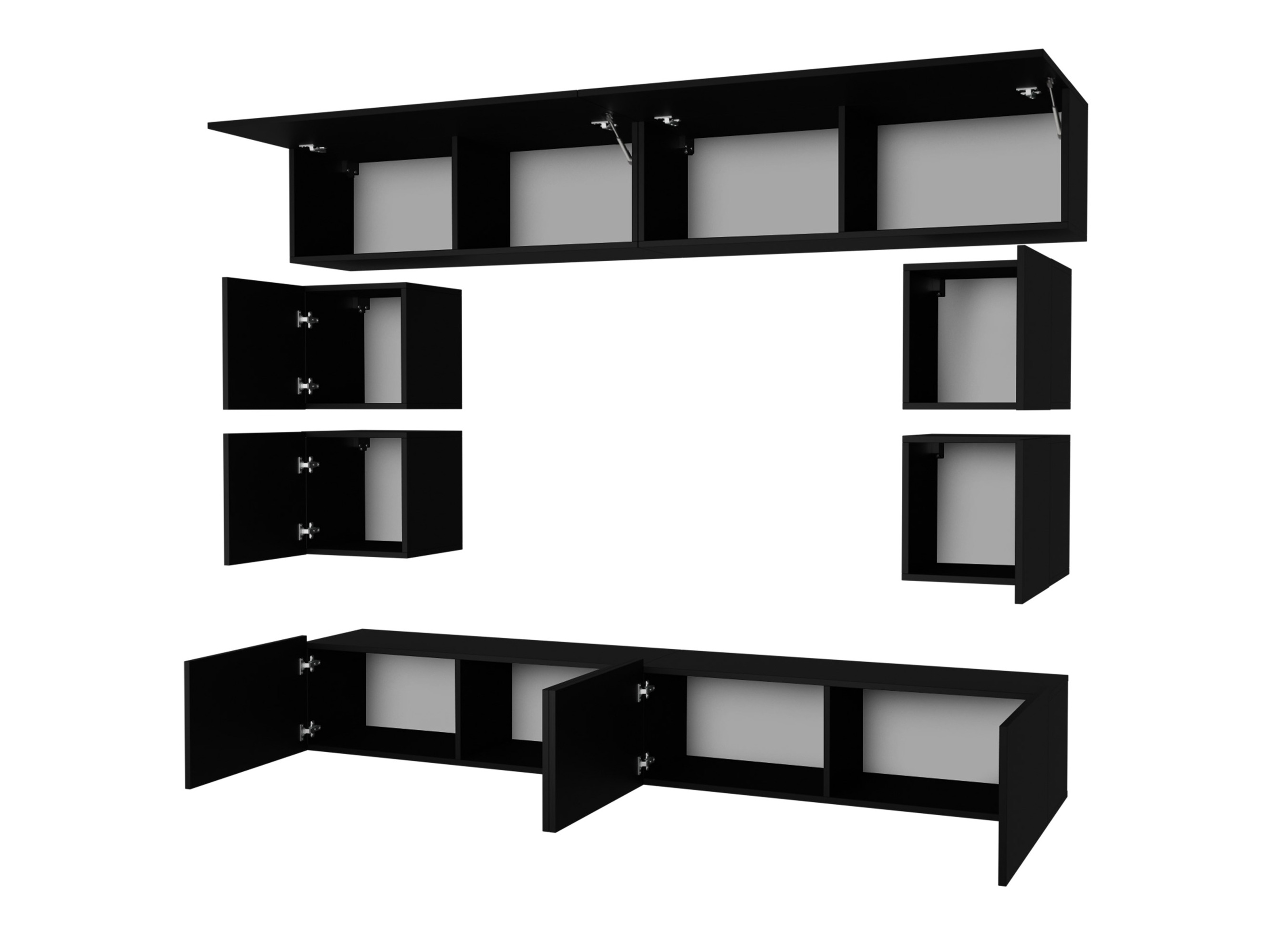 Living room set Remus XVI (Black + Glossy black)
