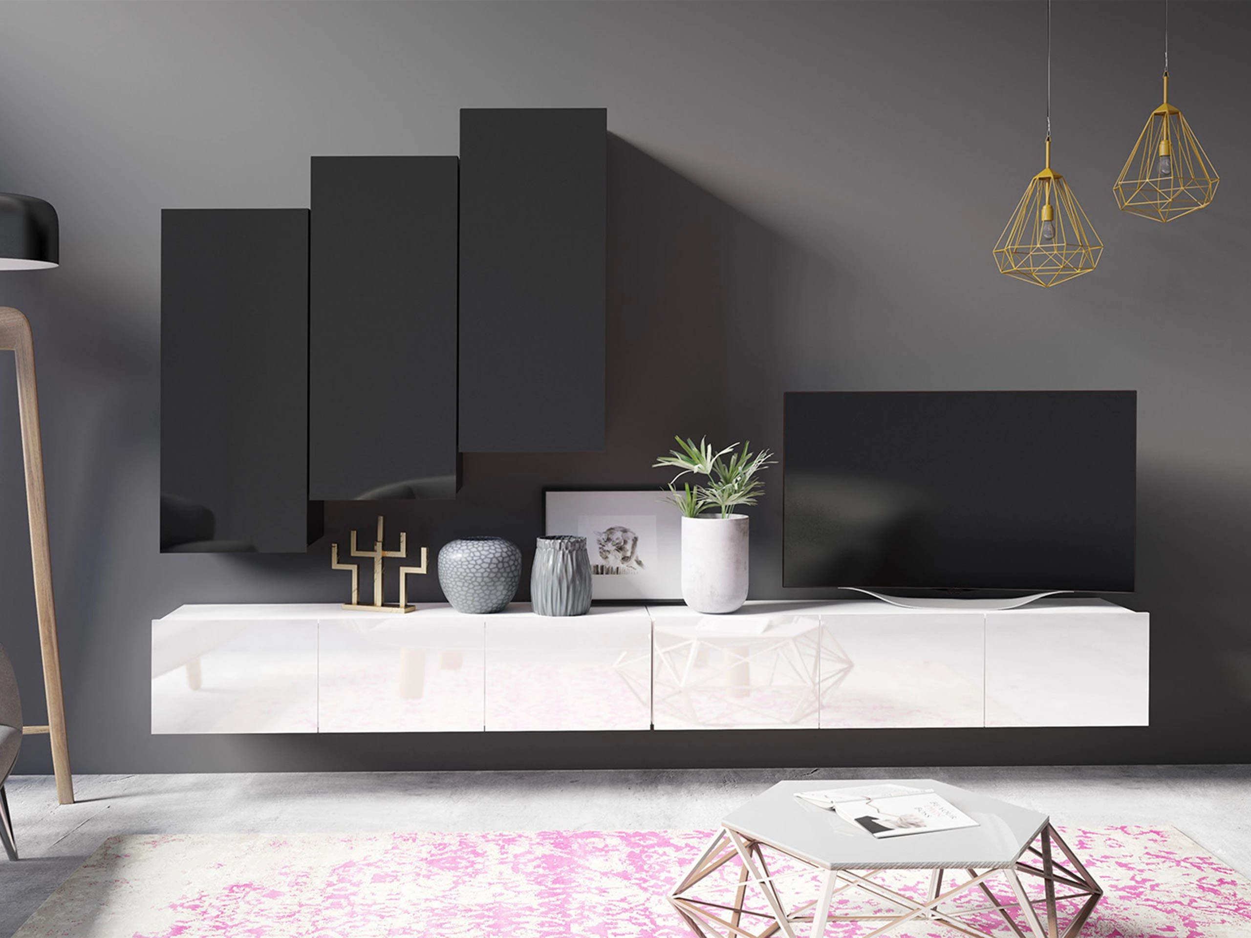 Living room set Remus XX (White + Black)