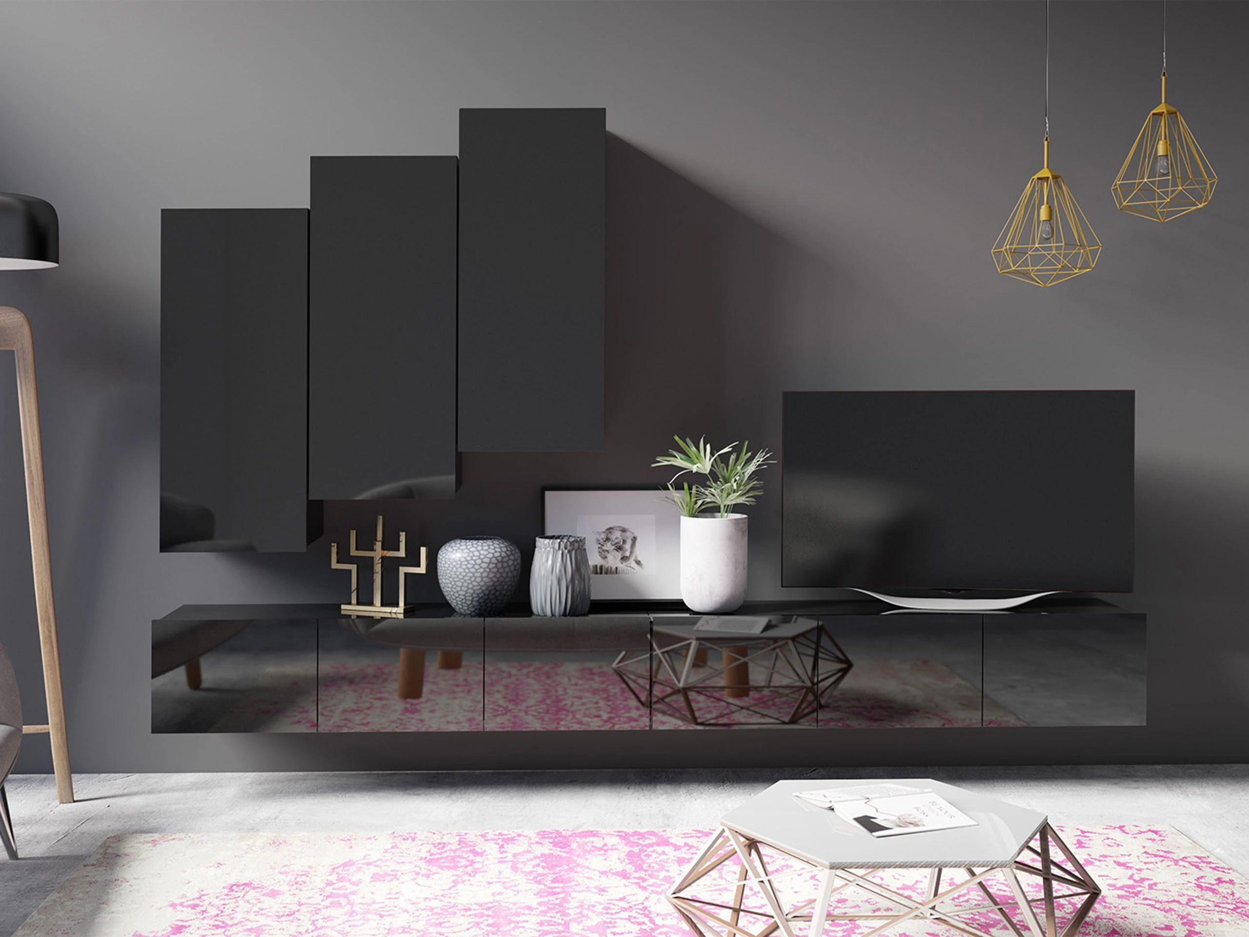 Living room set Tivdalu 131 (Black)