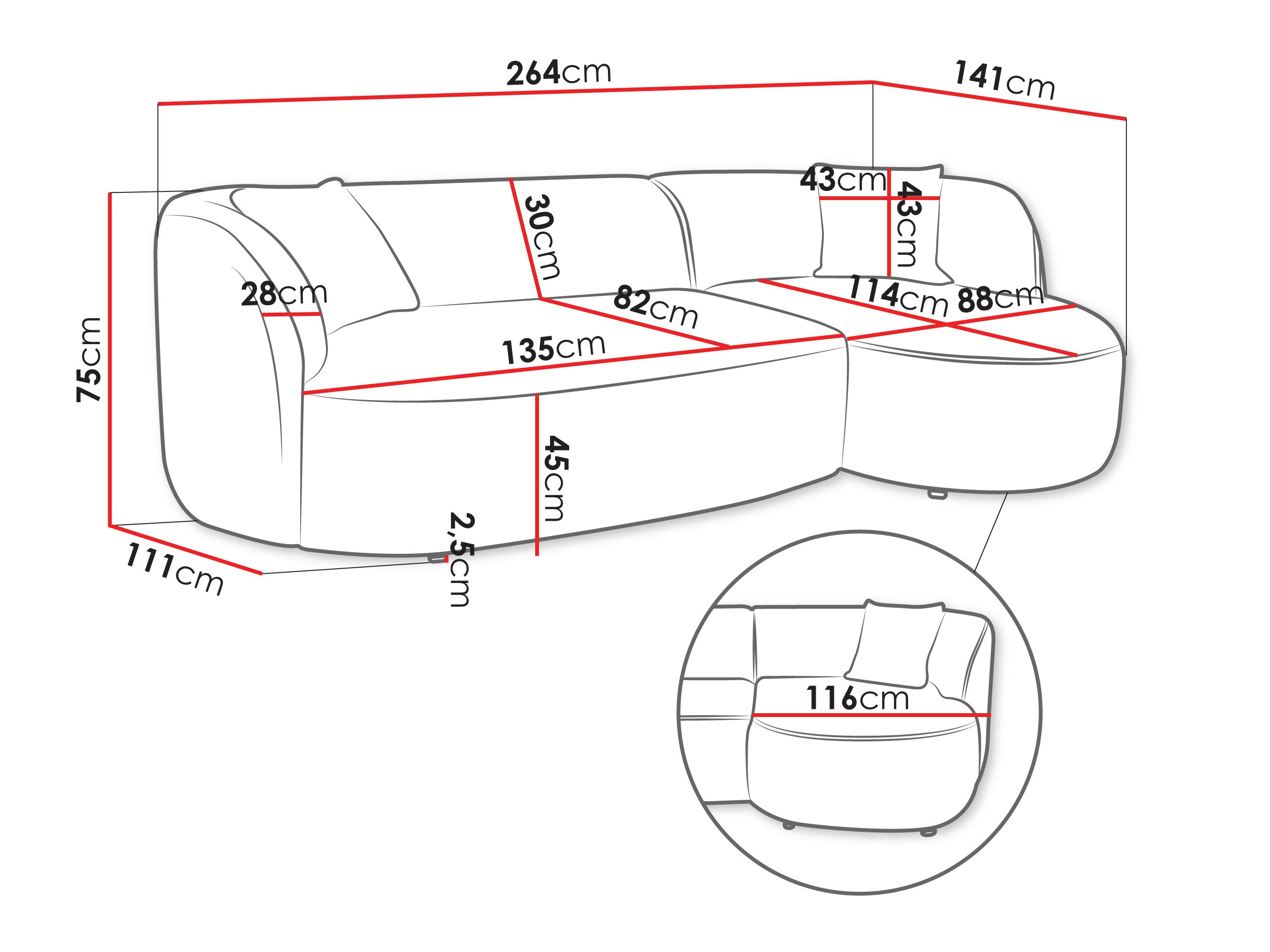 Corner sofa TrendyNest Gubor (Euphoria 10)