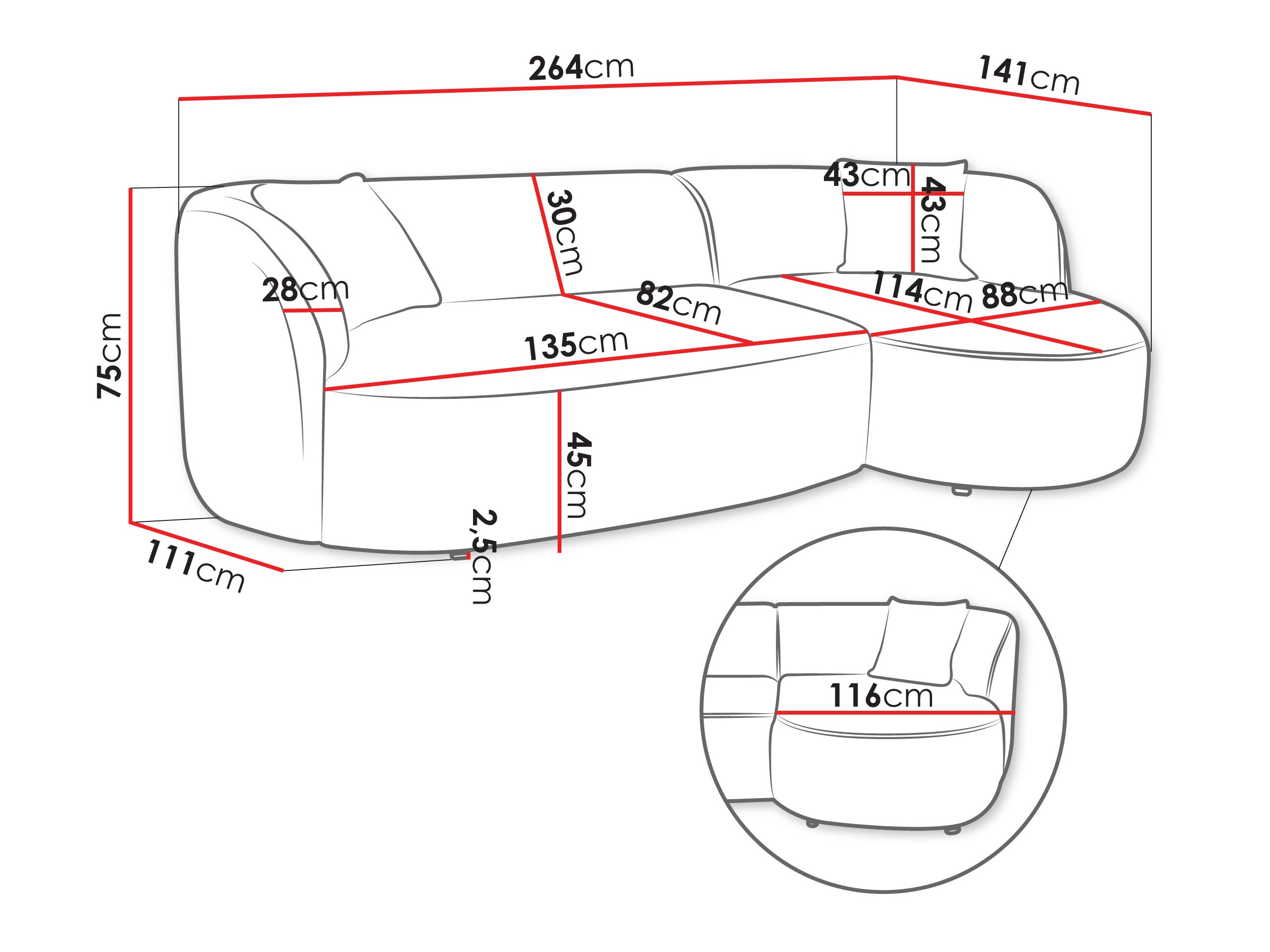 Corner sofa TrendyNest Gubor (Euphoria 13)