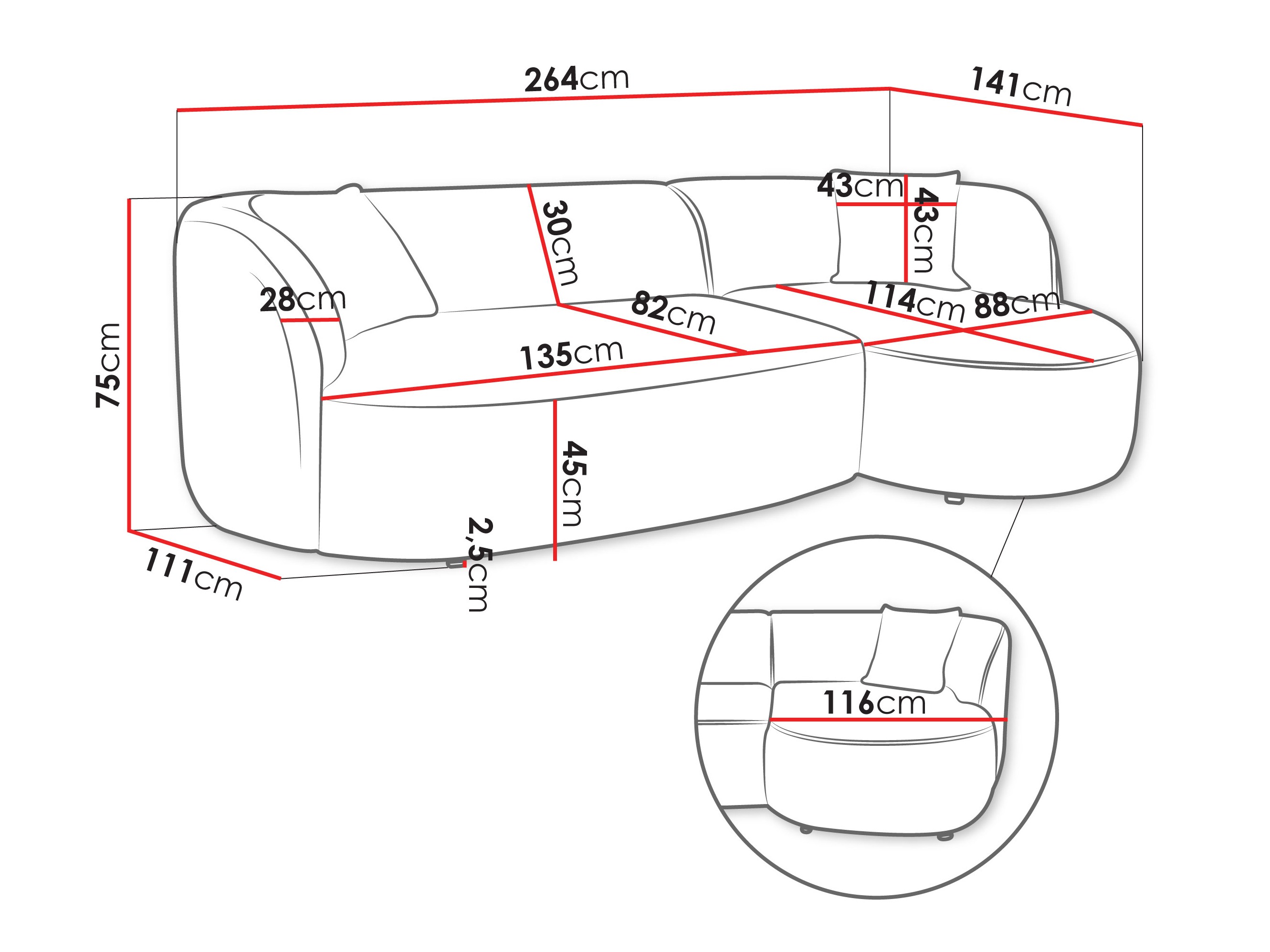 Corner sofa TrendyNest Gubor (Euphoria 13)