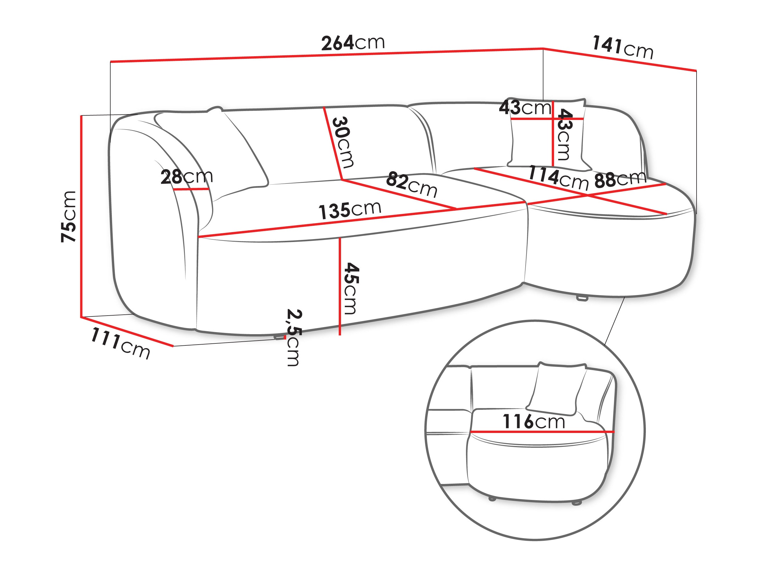 Corner sofa TrendyNest Gubor (Euphoria 21)
