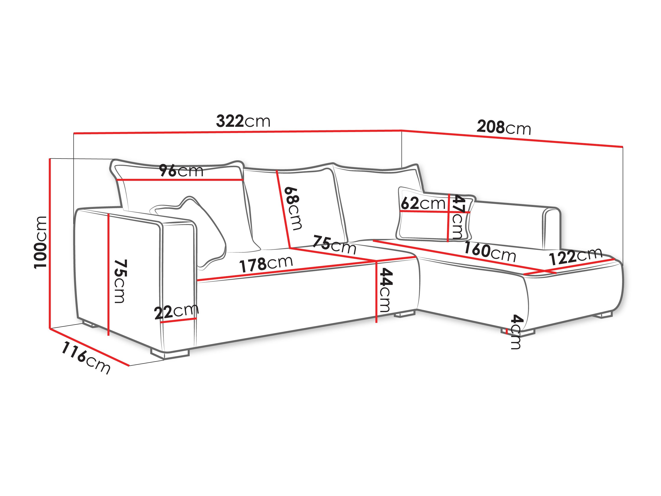 Corner sofa TrendyNest Circas (Tilia 100)