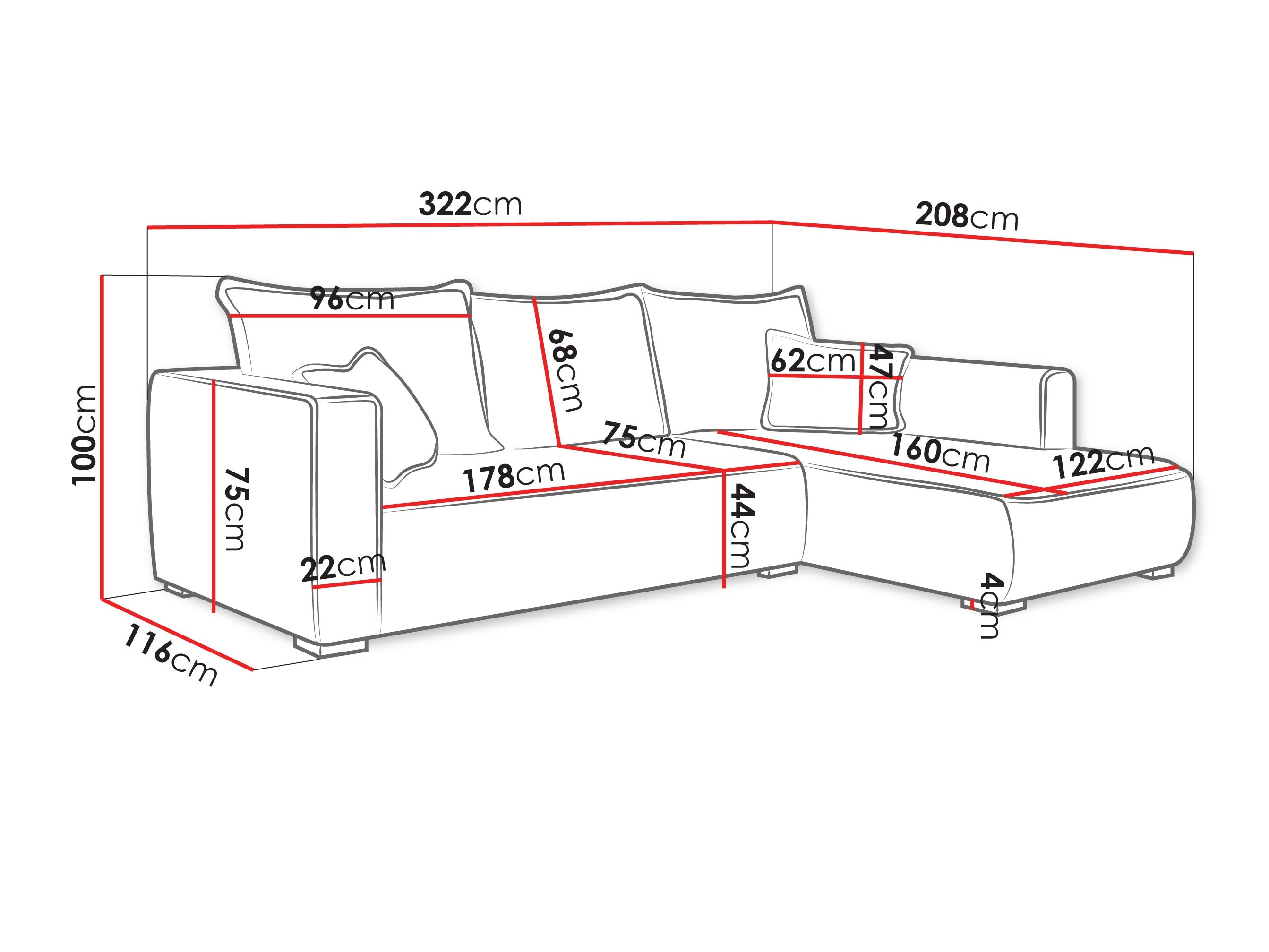 Corner sofa TrendyNest Circas (Tilia 100)
