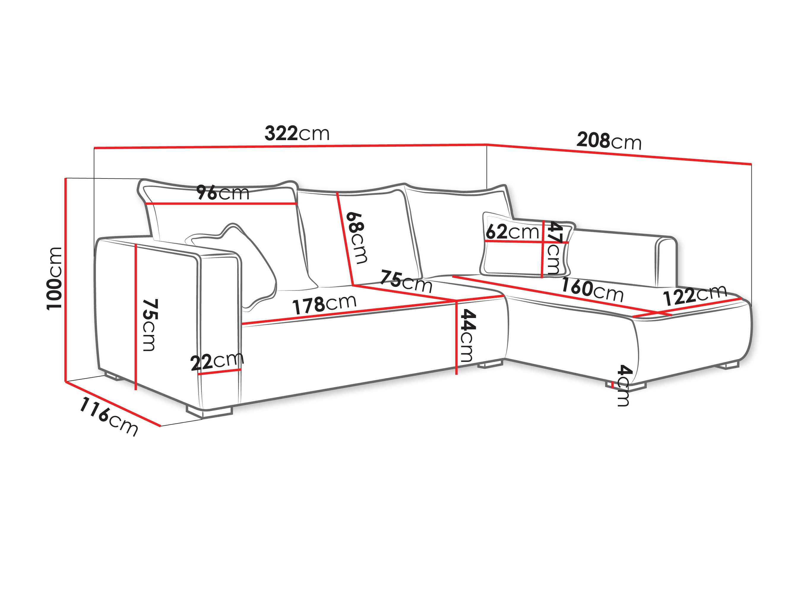 Corner sofa TrendyNest Circas (Tilia 86)