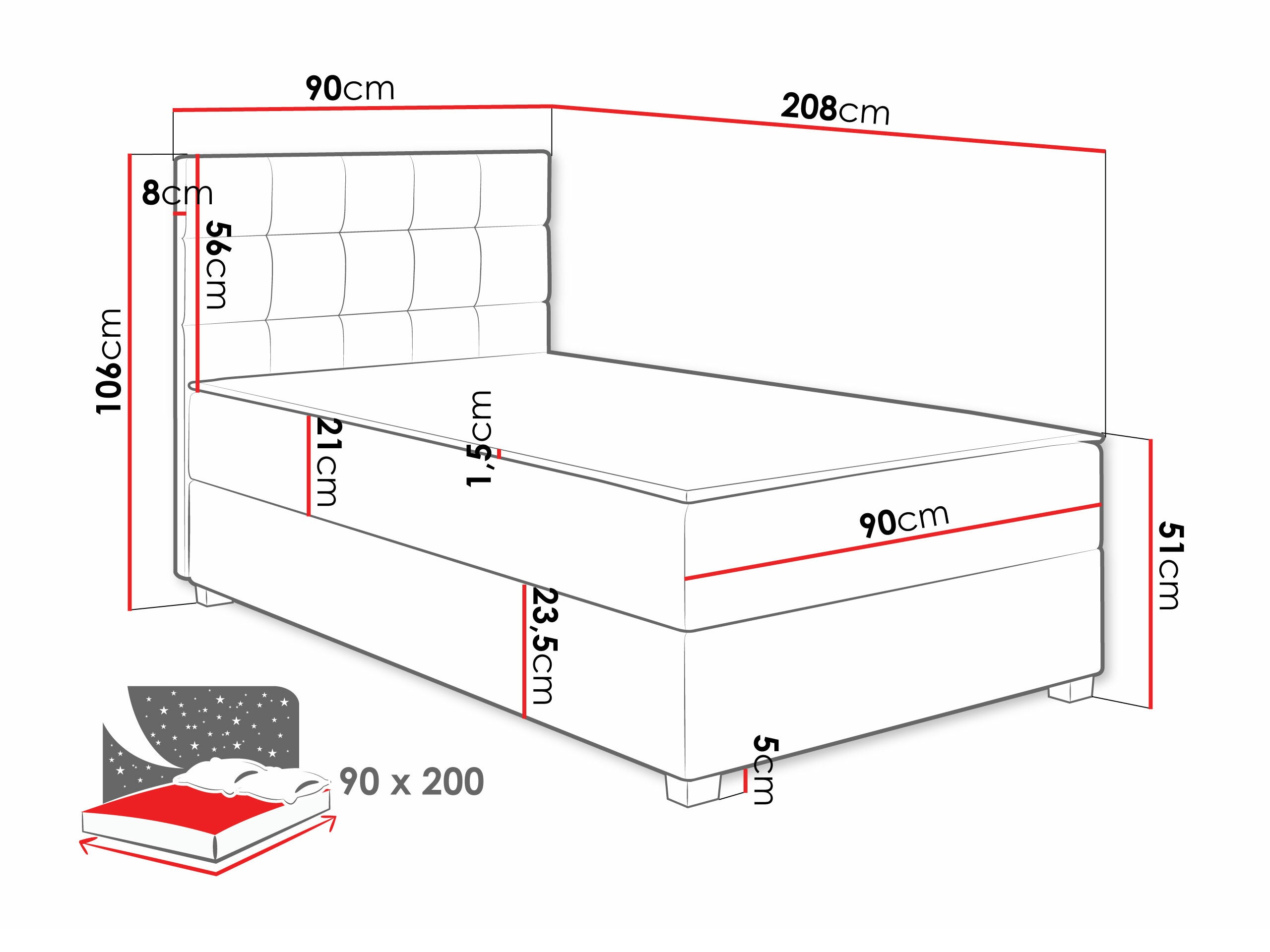 Continental bed Sanford 107 (Manila 14)