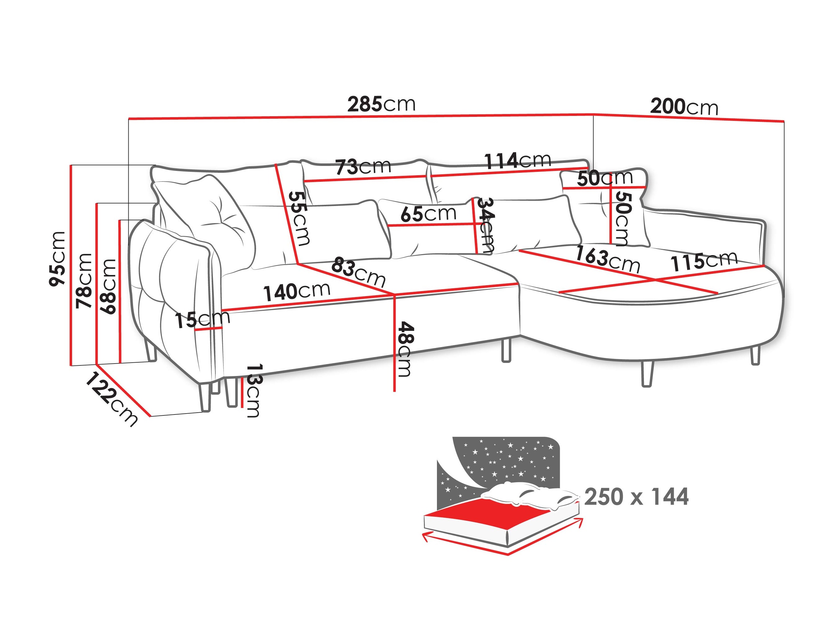 Corner sofa TrendyNest Prunal (Glow 01)