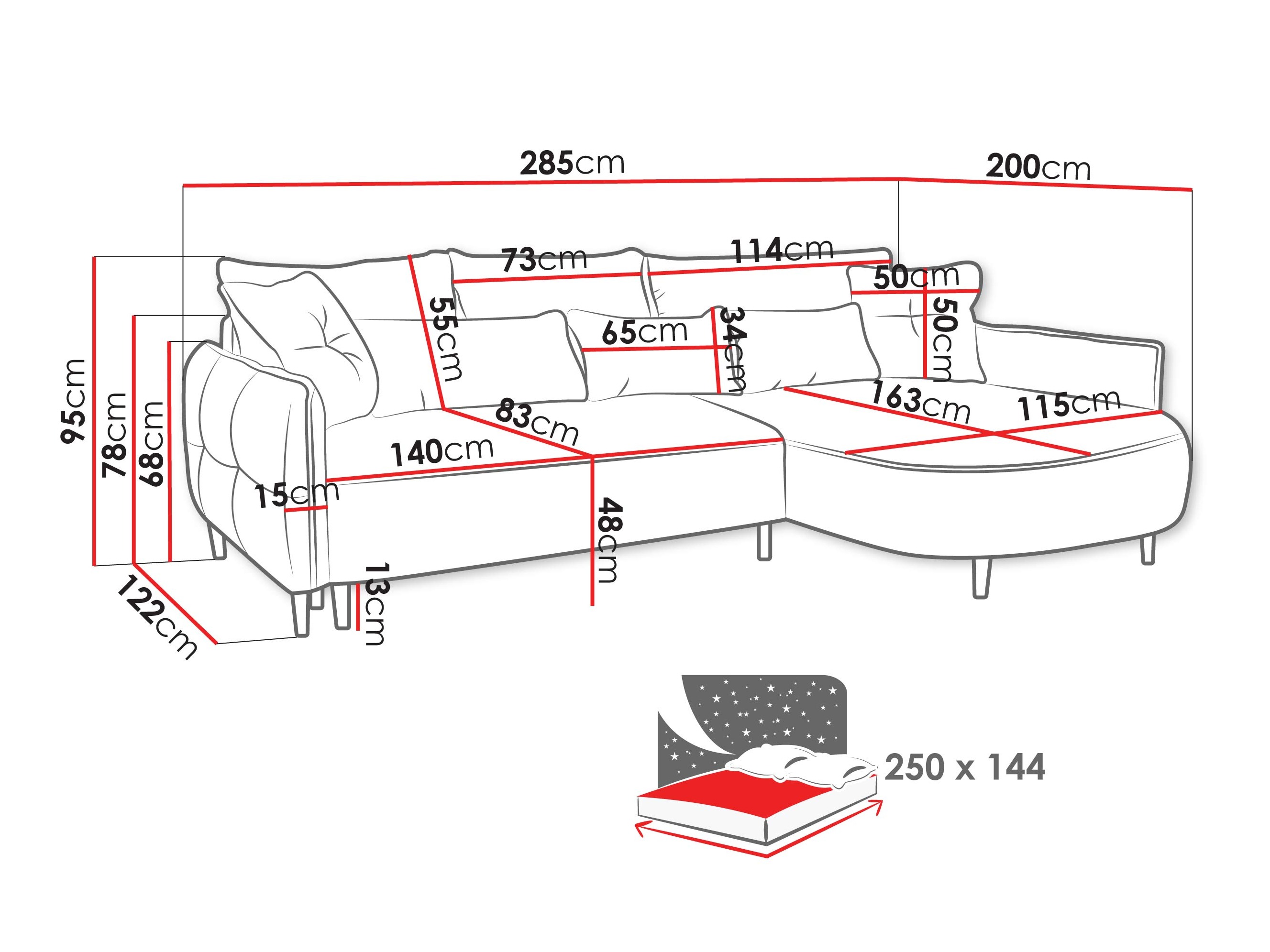 Corner sofa TrendyNest Prunal (Glow 12)