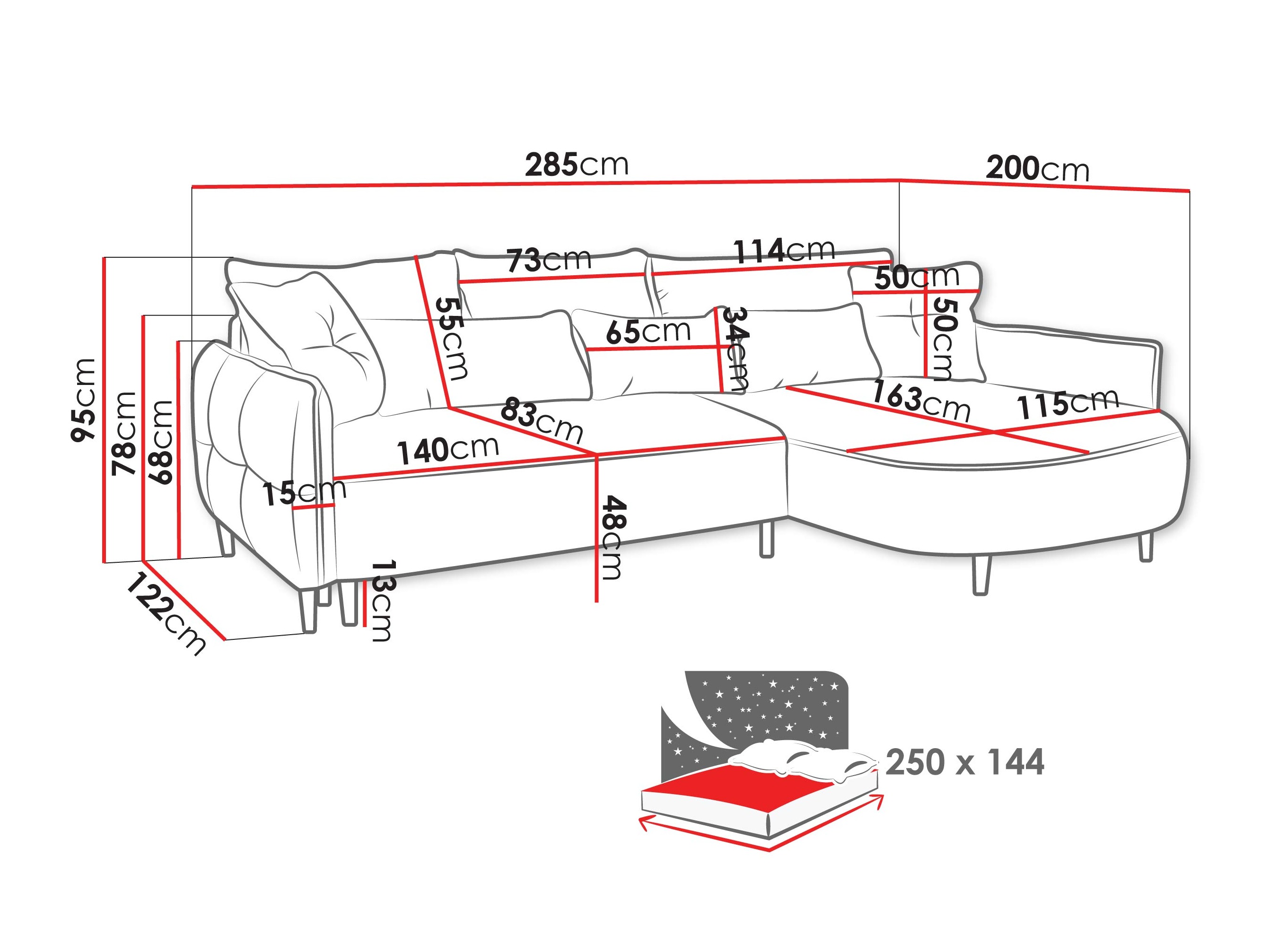 Corner sofa TrendyNest Prunal (Glow 15)