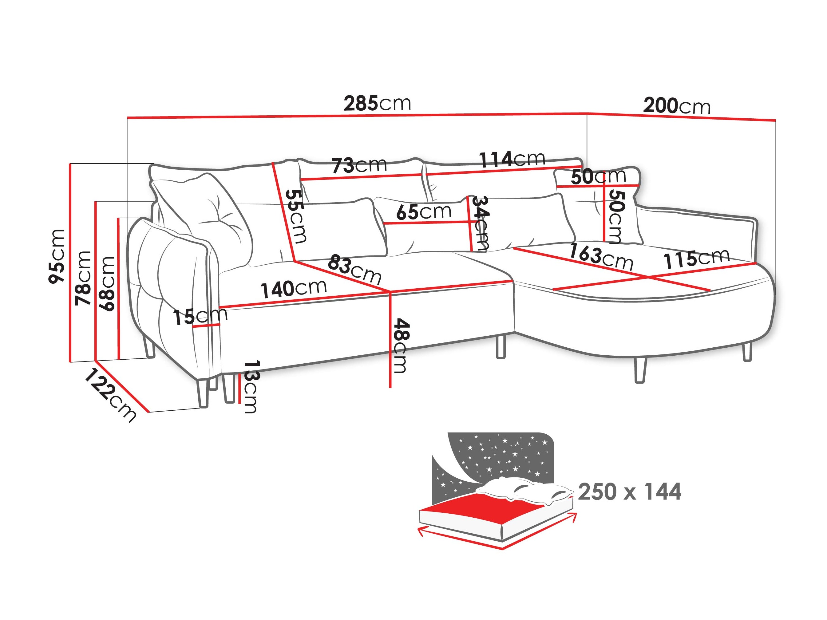Corner sofa TrendyNest Prunal (Glow 15)