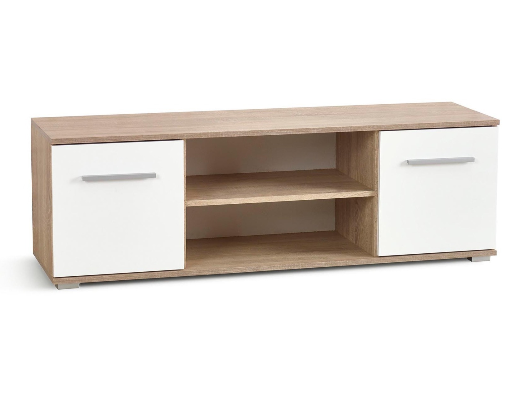 TV stand Cirveso 109 (Sonoma oak + Glossy white)