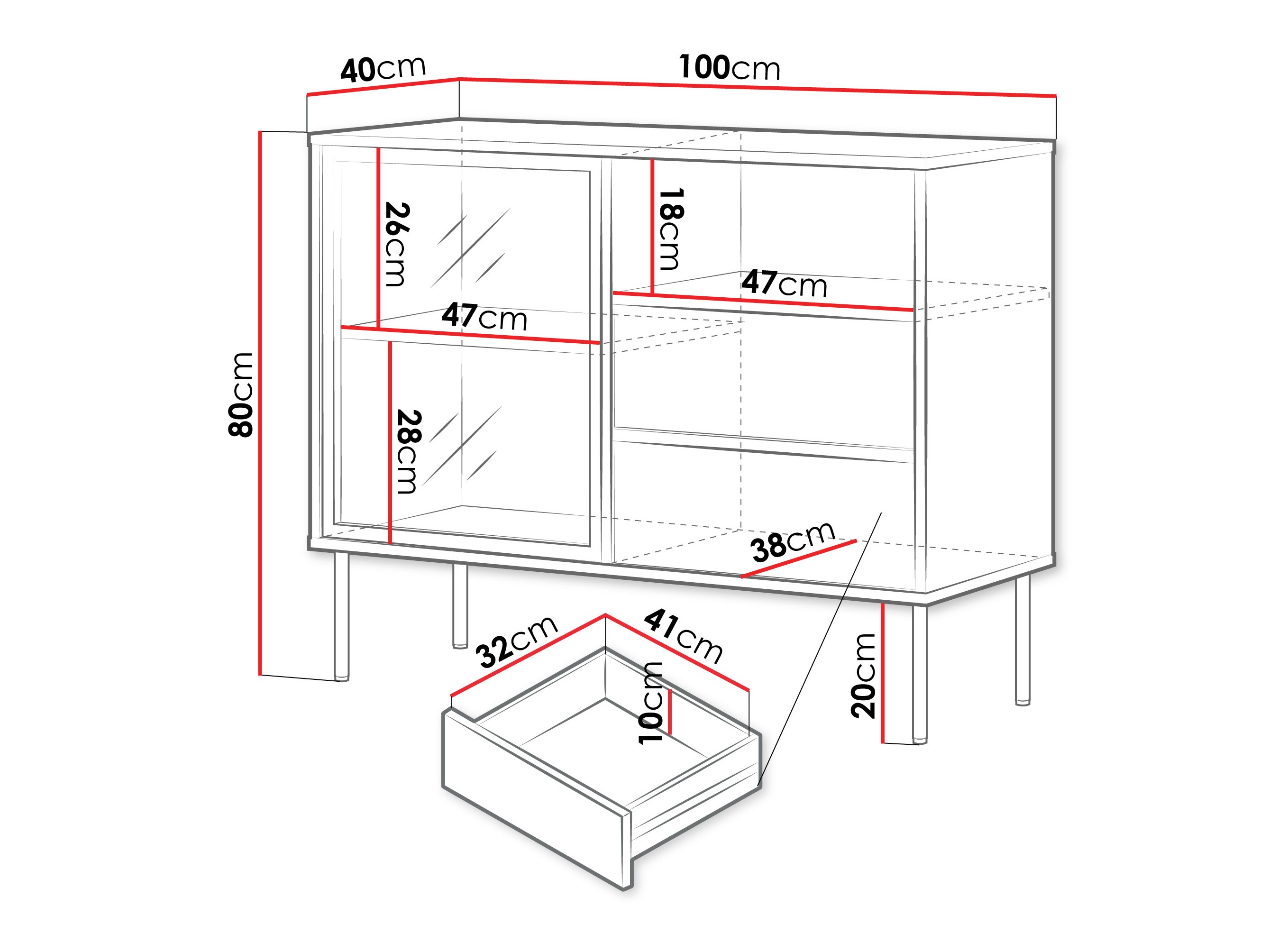 Chest of drawers Merevai 100 (Oak)
