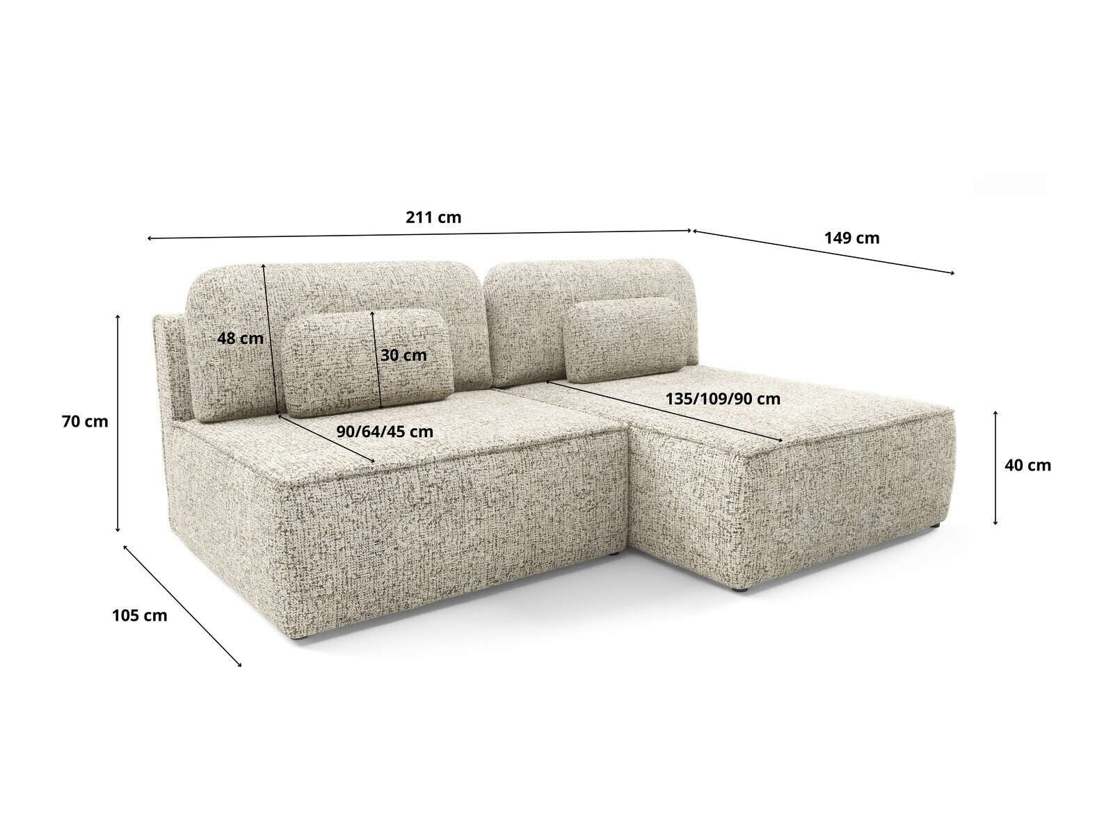 Corner sofa Franklin 215 (Bella 80)