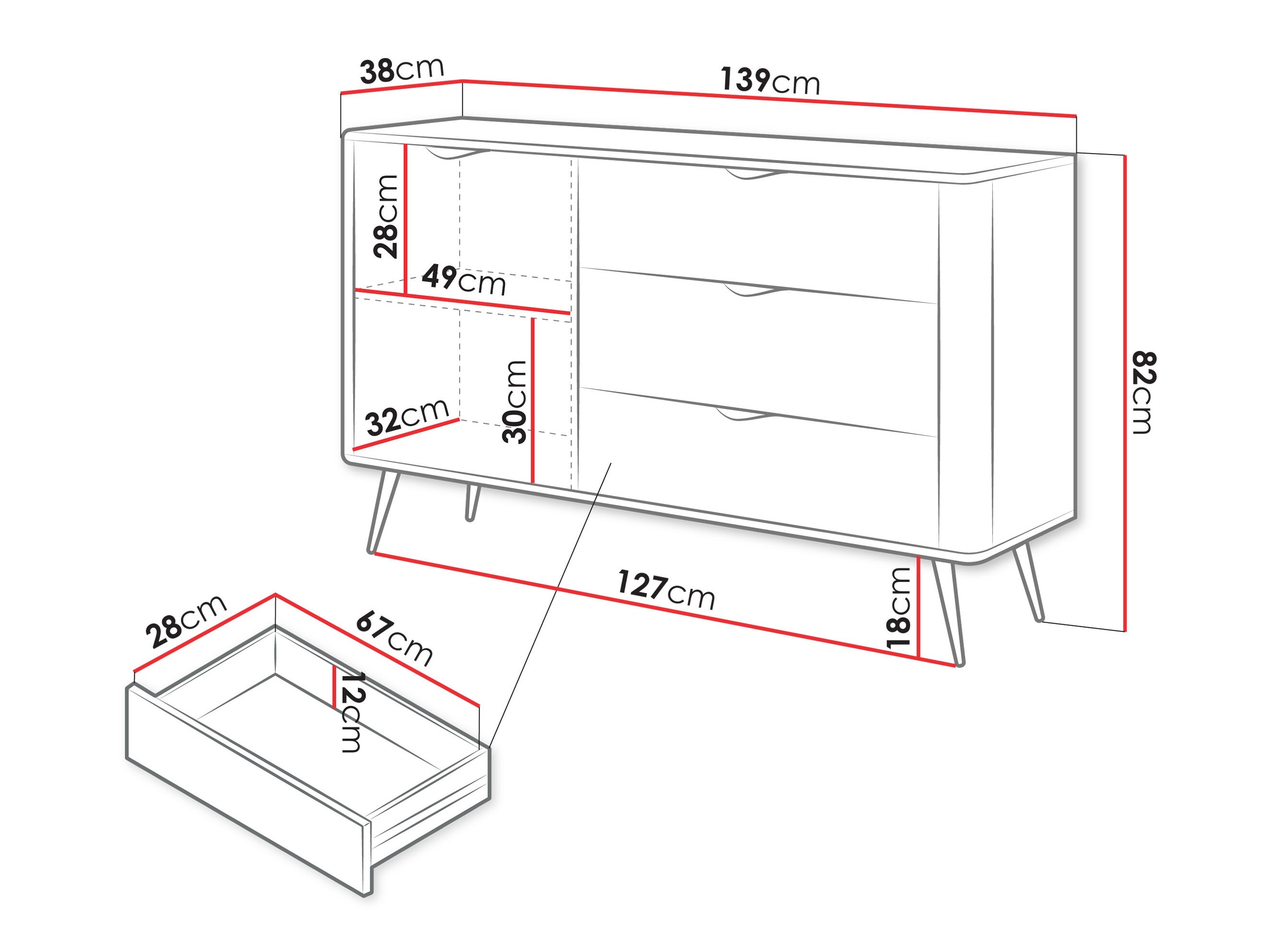 Chest of drawers Lectum (Beige)