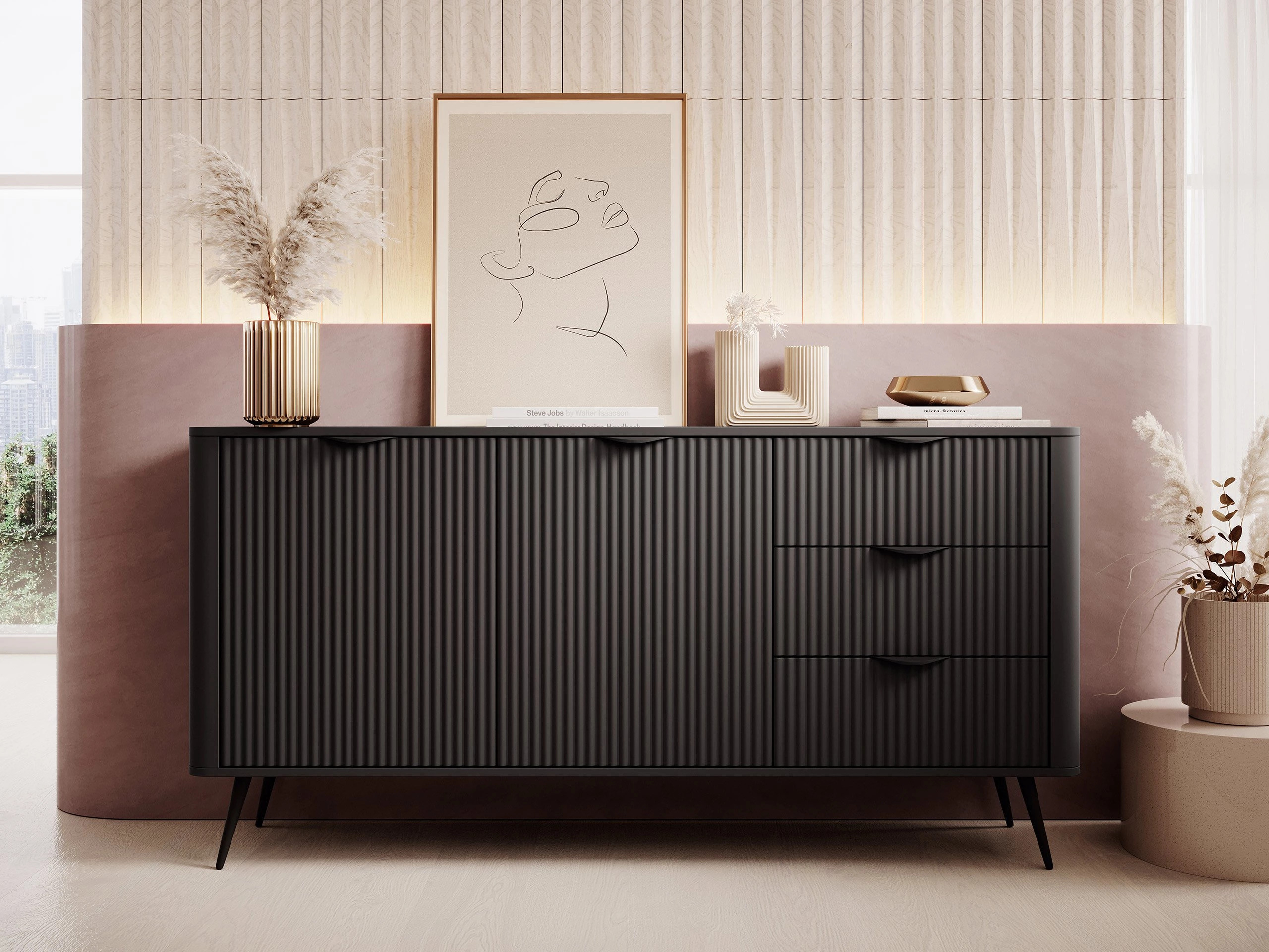 Chest of drawers Lectum I (Graphite)