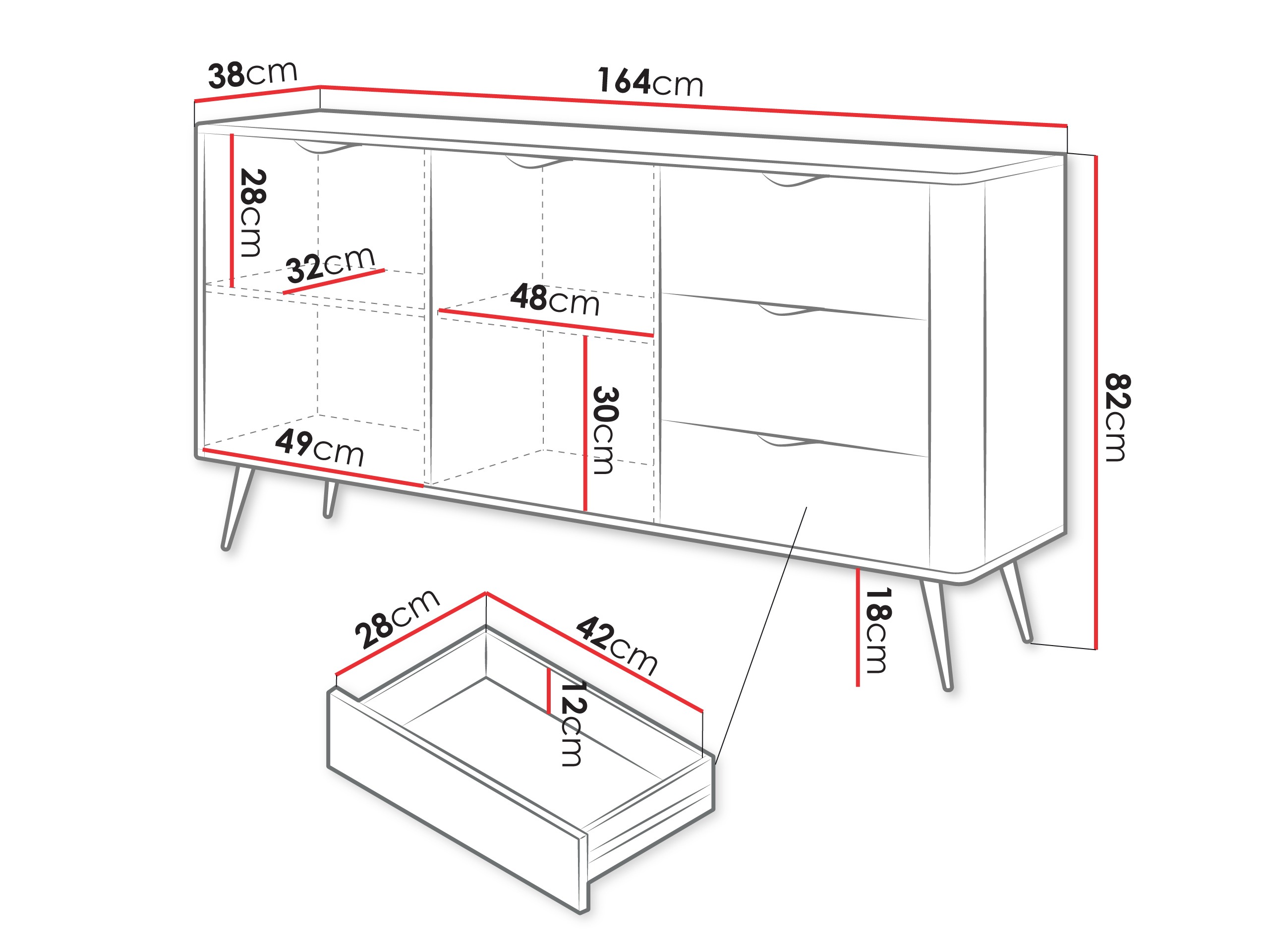 Chest of drawers Lectum I (White)