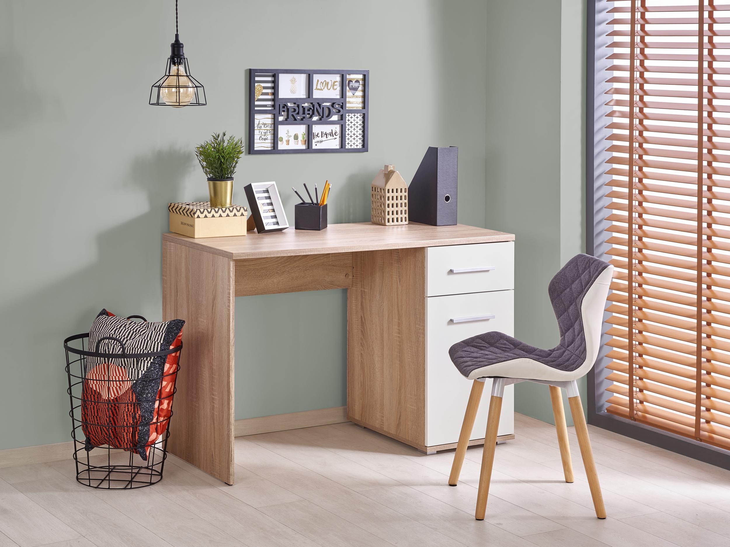Desk Cirveso 114 (Sonoma oak + Glossy white)
