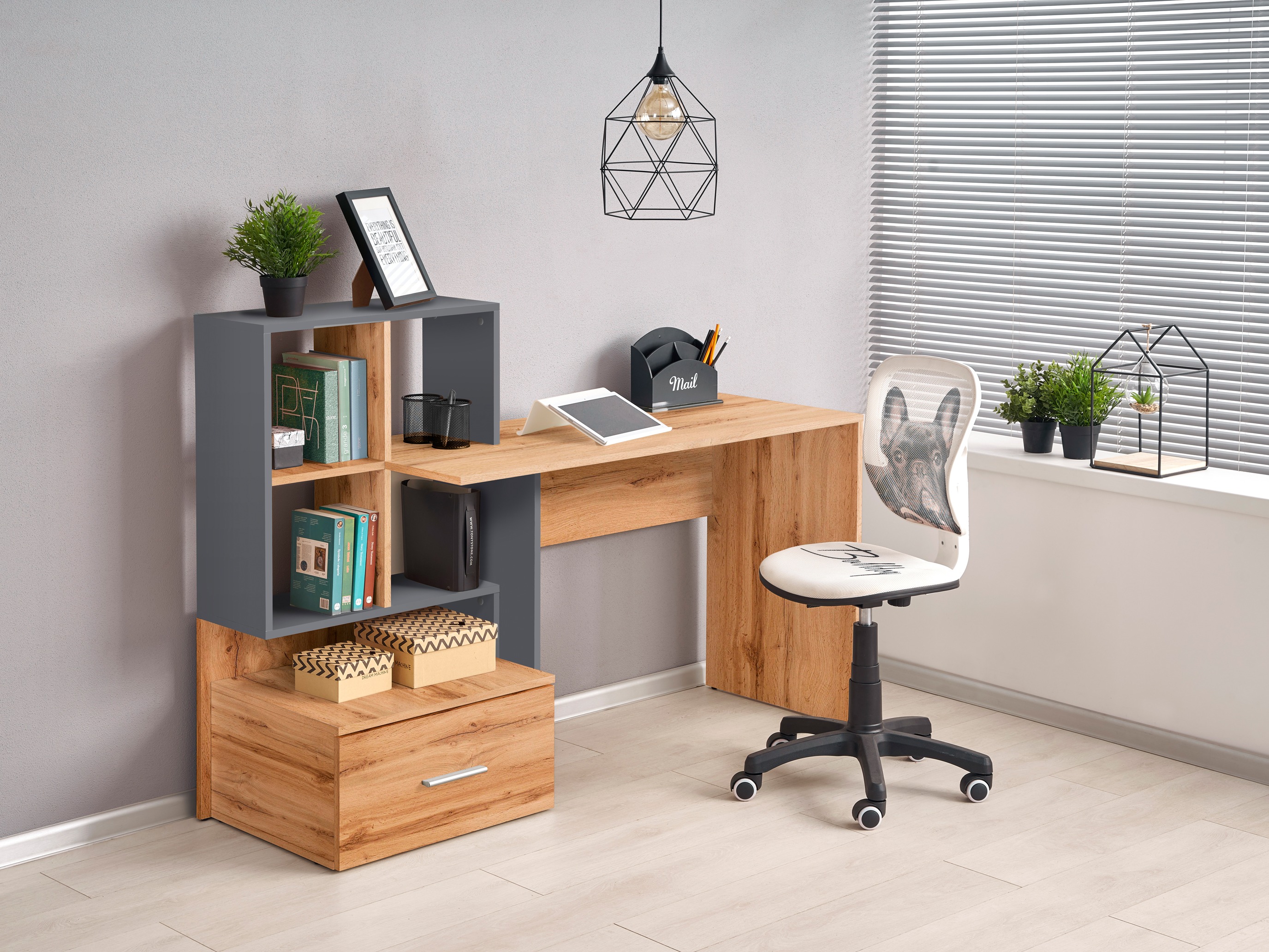 Desk Houston 826 (Wotan Oak + Anthracite)