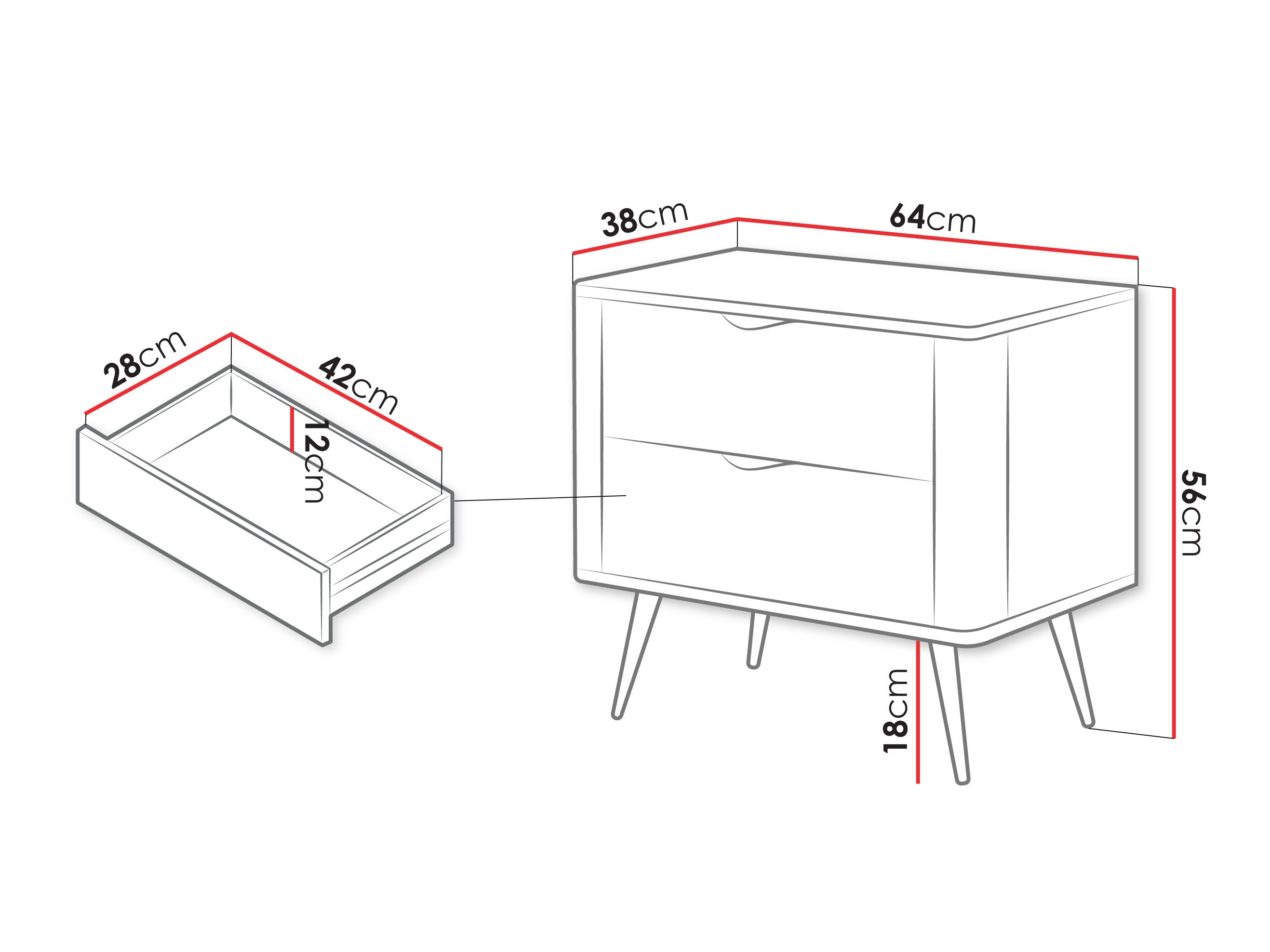 Bedside table Lectum (Graphite)