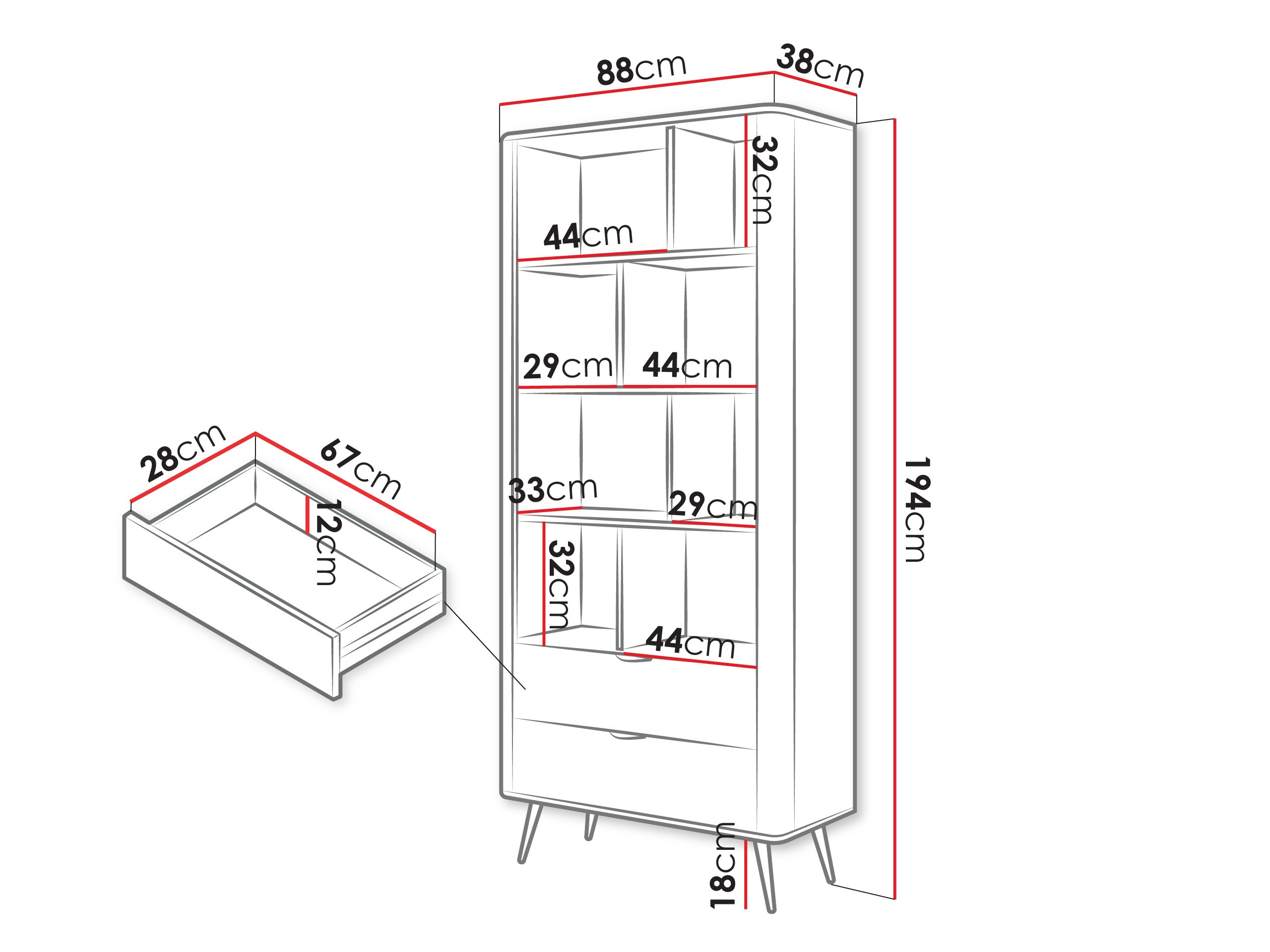 Bookcase Lectum (Graphite)