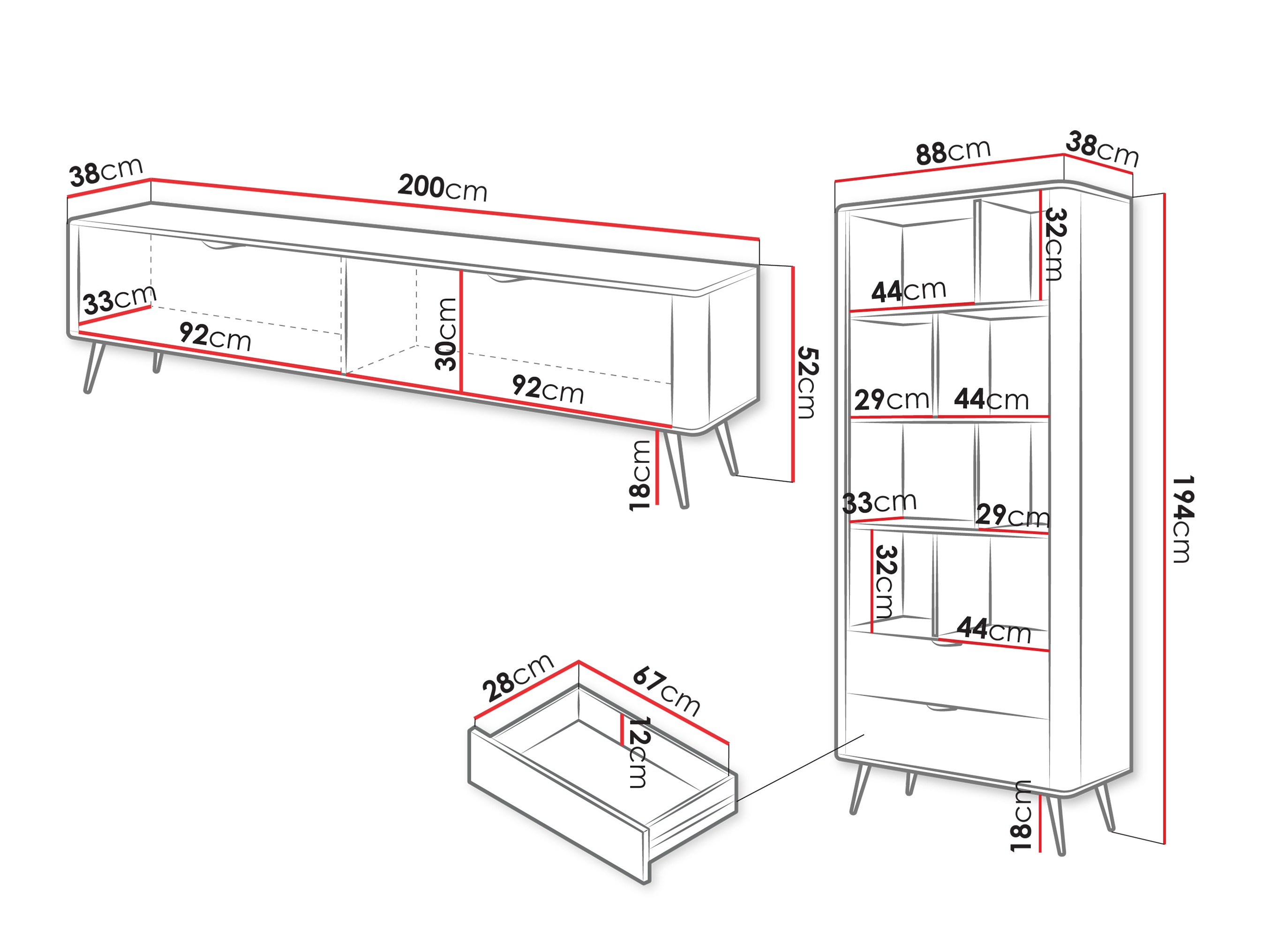 Living room set Lectum (Graphite)
