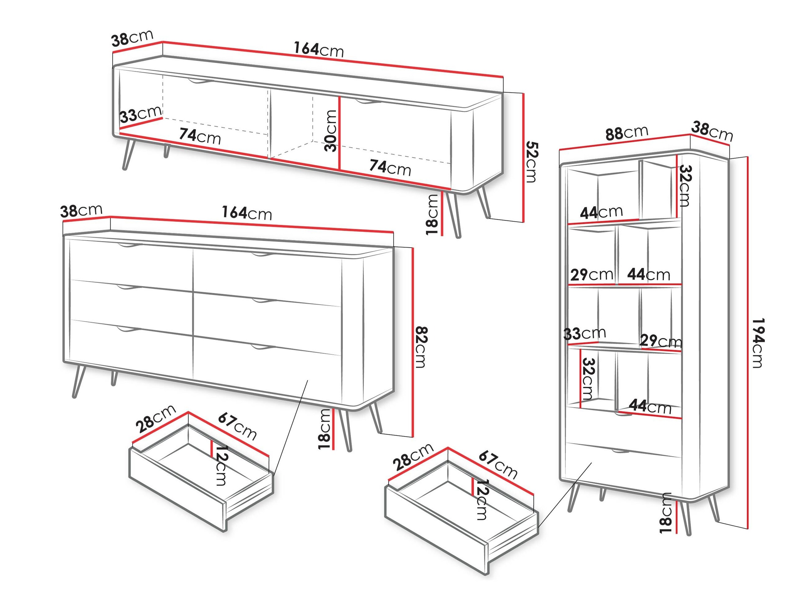 Living room set Lectum II (Graphite)
