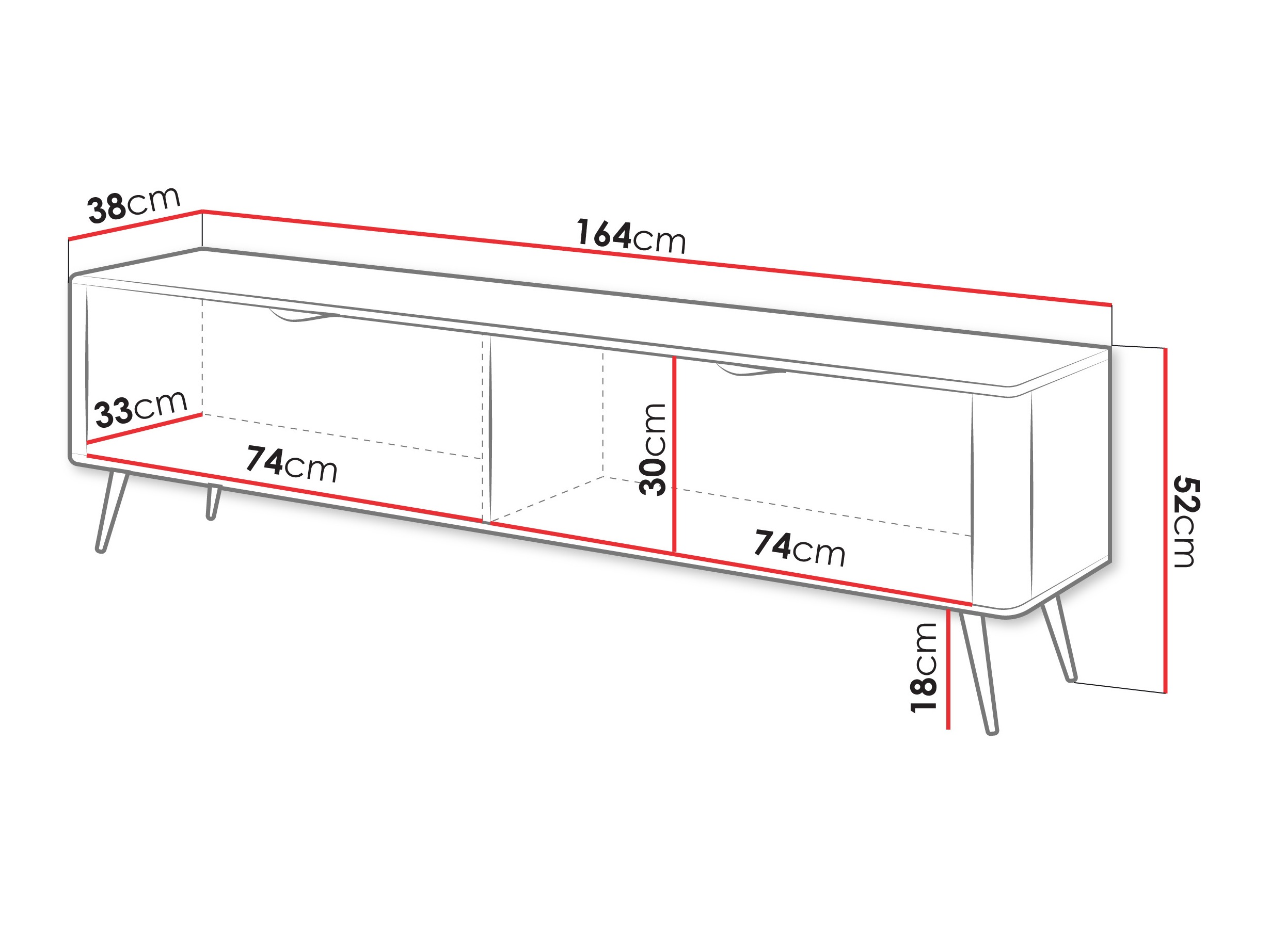 TV stand Lectum (Graphite)