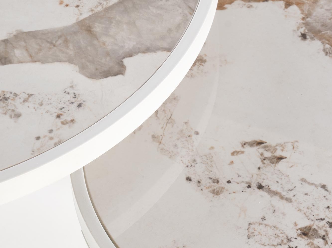 Nest of coffee tables Houston 1658 (White + White marble)