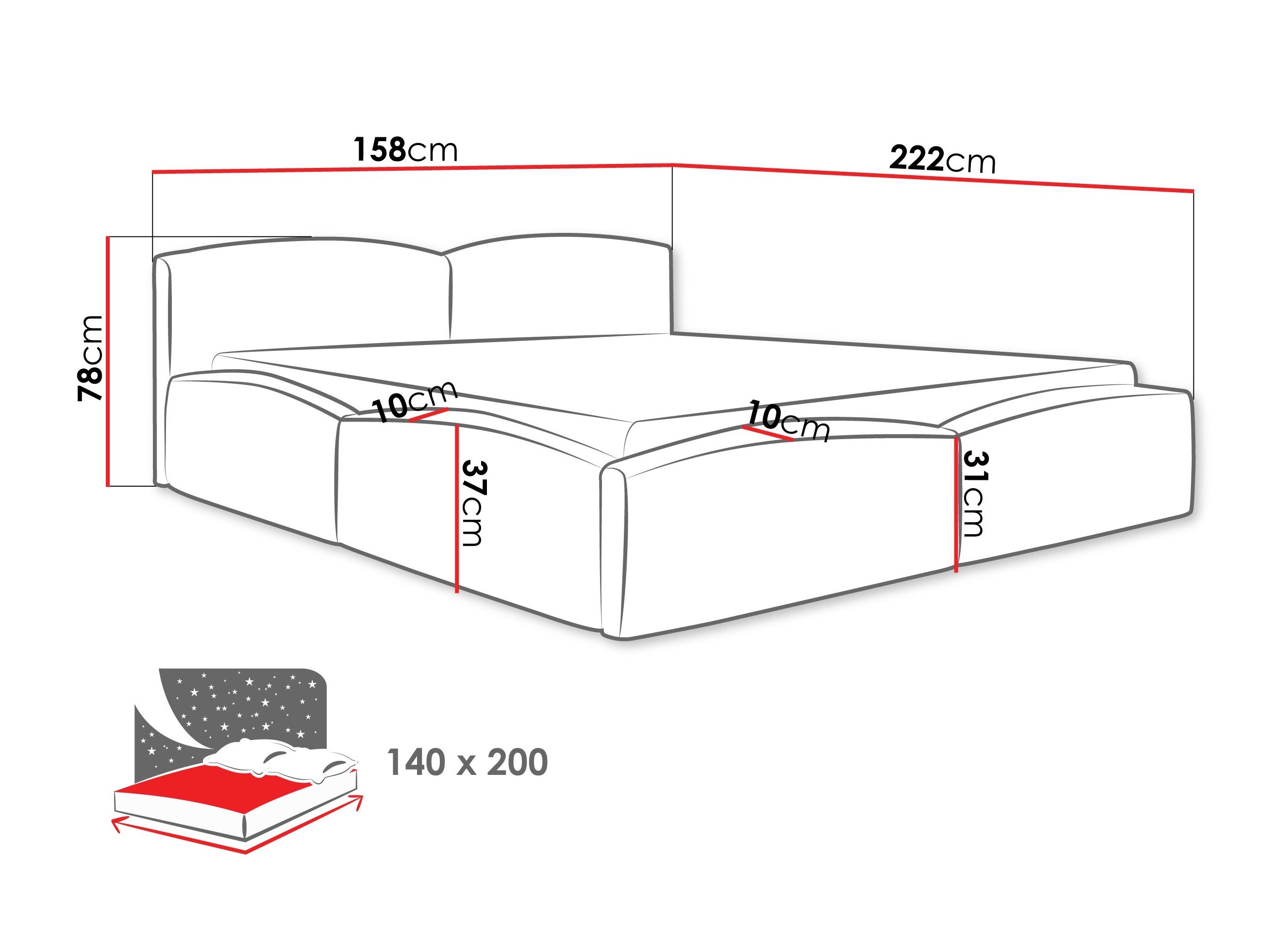 Bed TrendyNest Titis (Lumo 30)