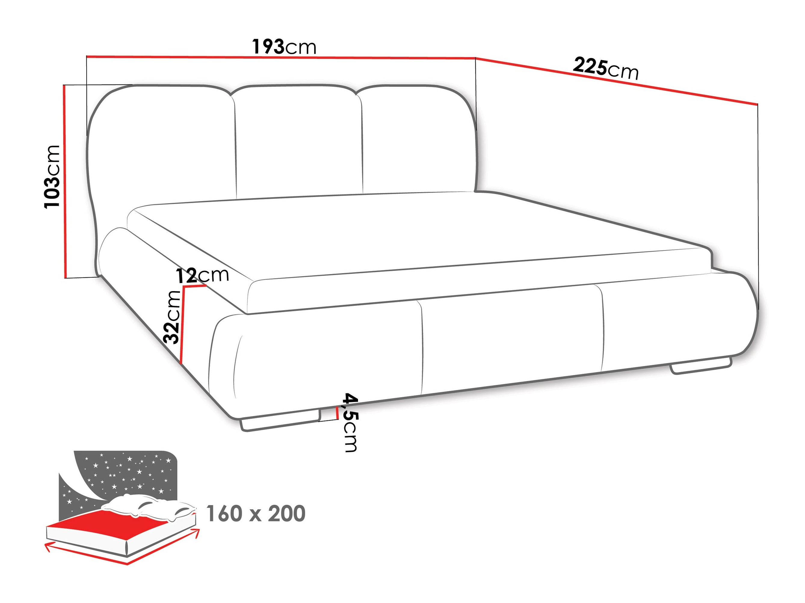 Bed TrendyNest Navium (Coral 50)