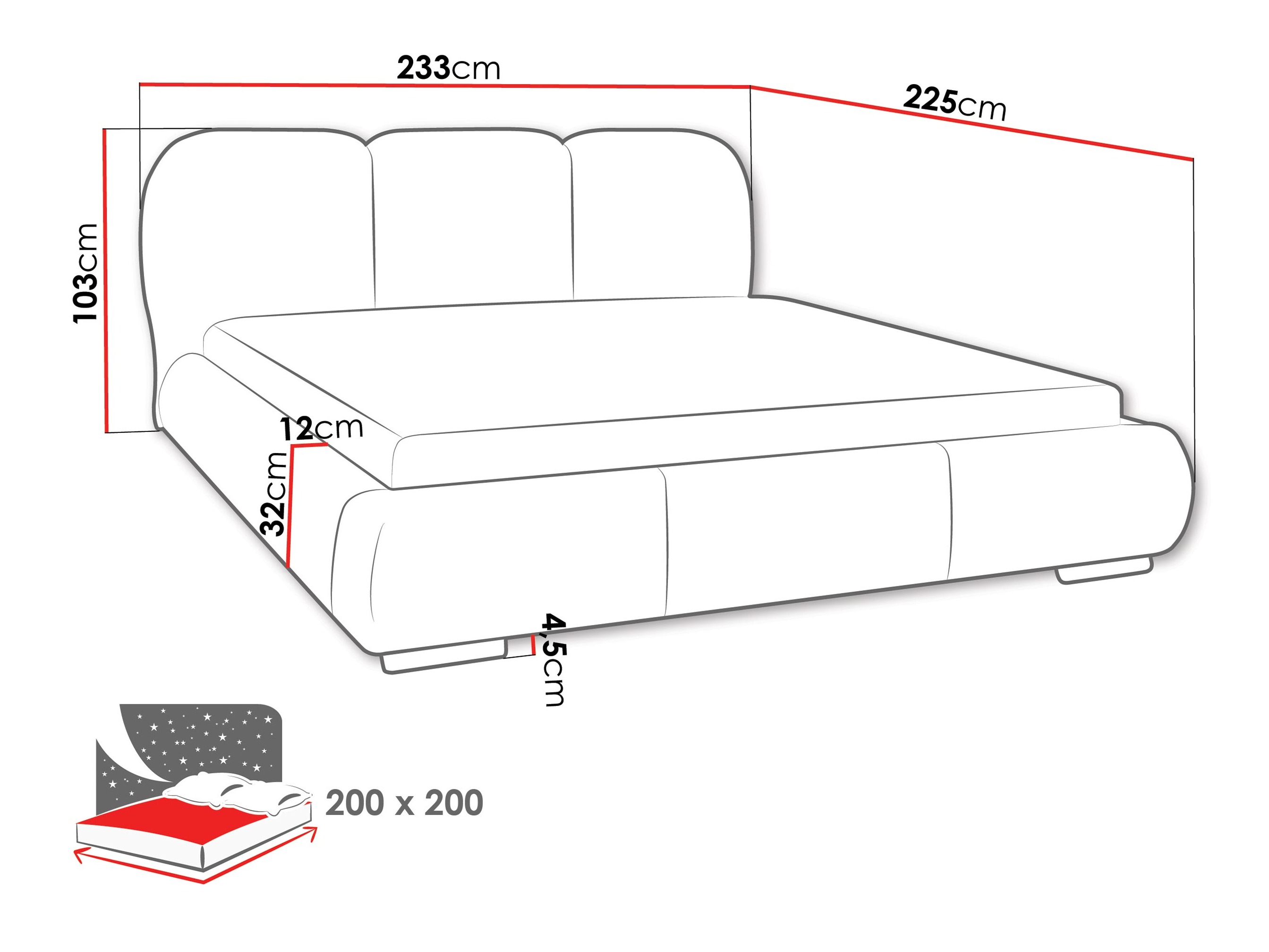 Bed TrendyNest Navium (Coral 50)