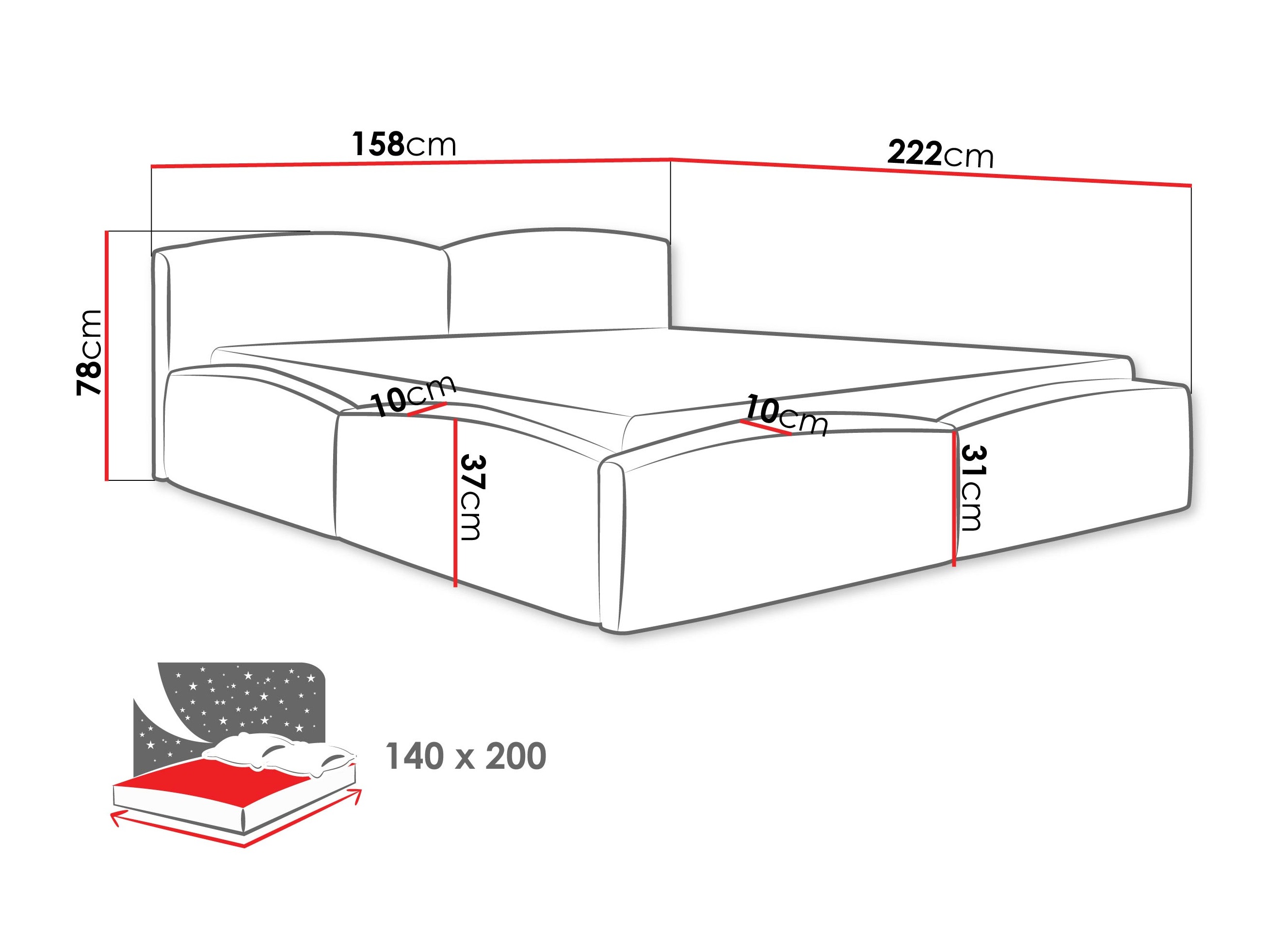 Bed TrendyNest Titis (Lumo 40)