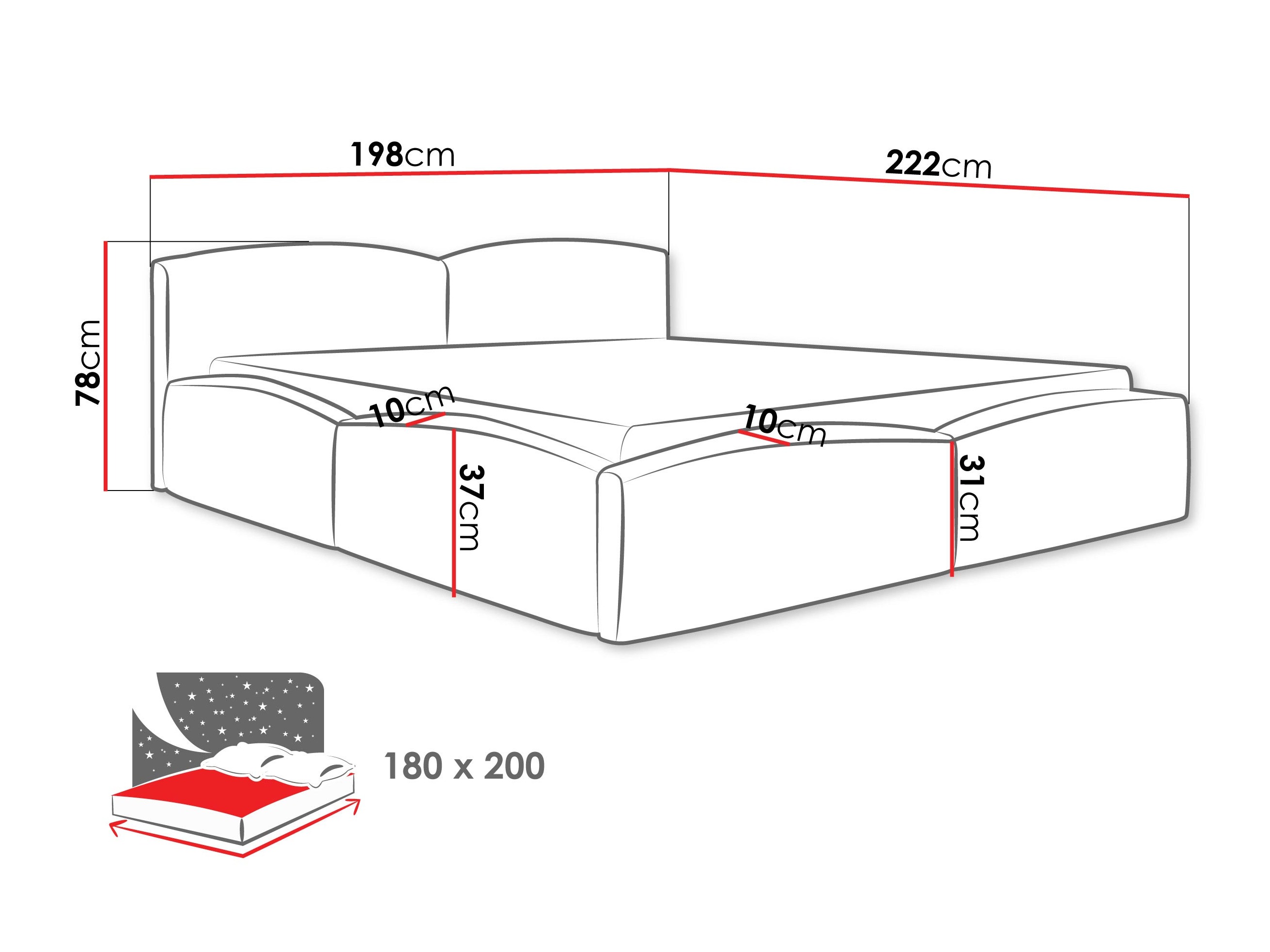 Bed TrendyNest Titis (Lumo 75)