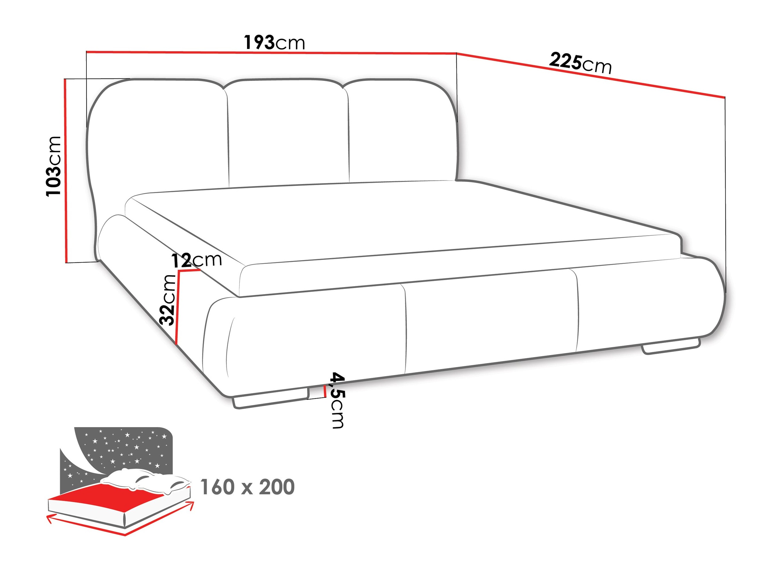 Bed TrendyNest Navium (Coral 55)