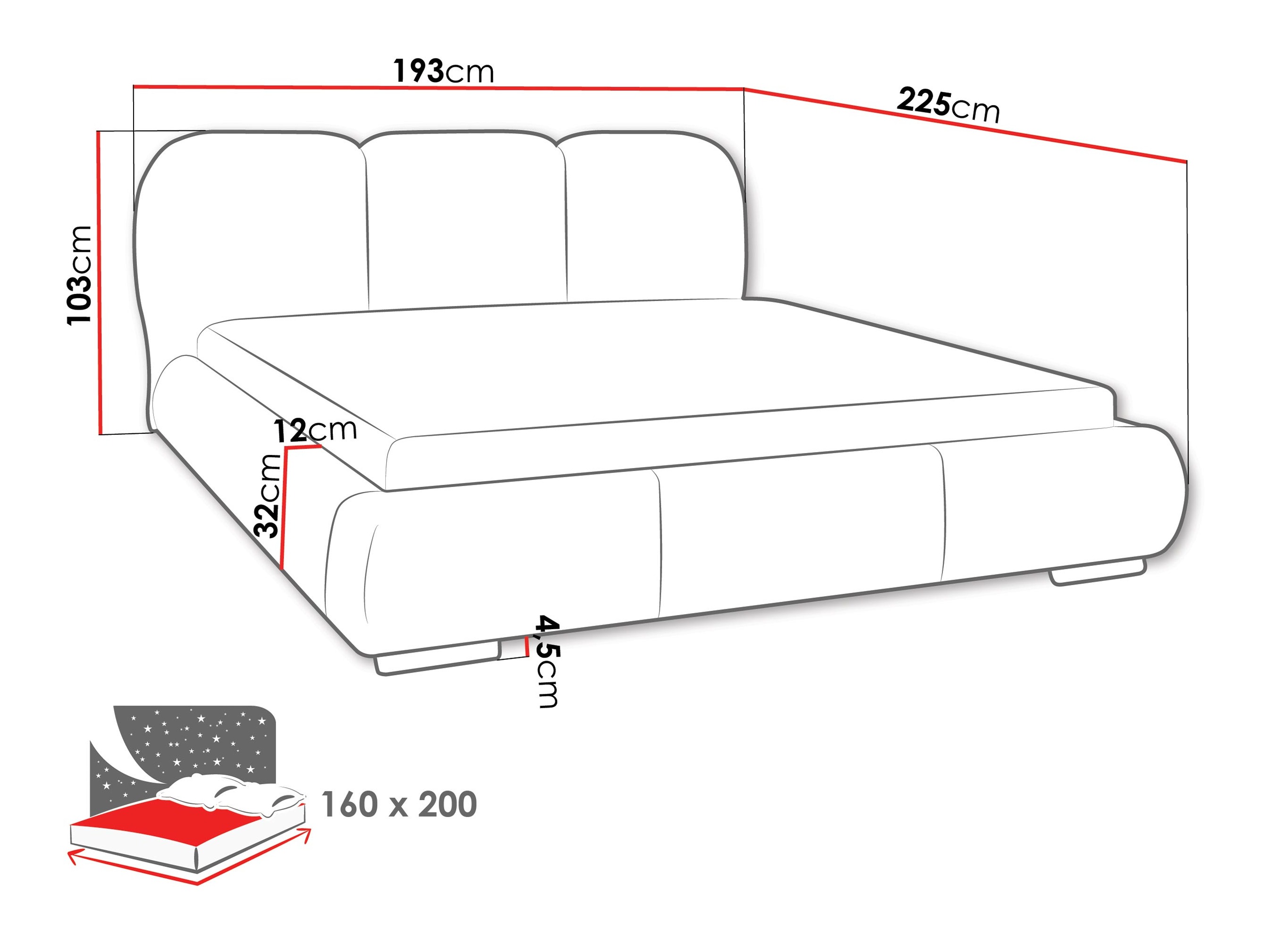 Bed TrendyNest Navium (Coral 65)
