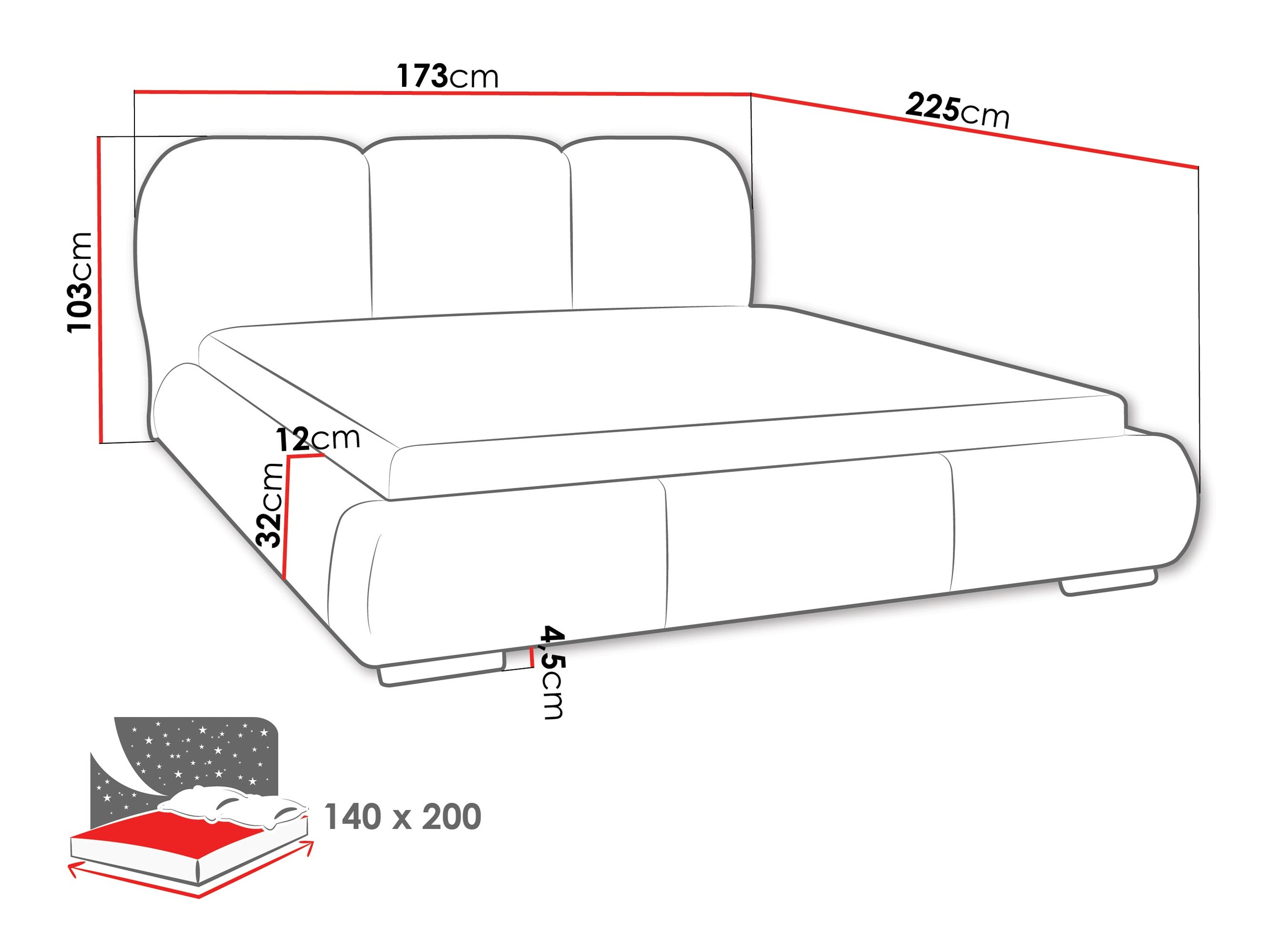 Bed TrendyNest Navium (Coral 75)